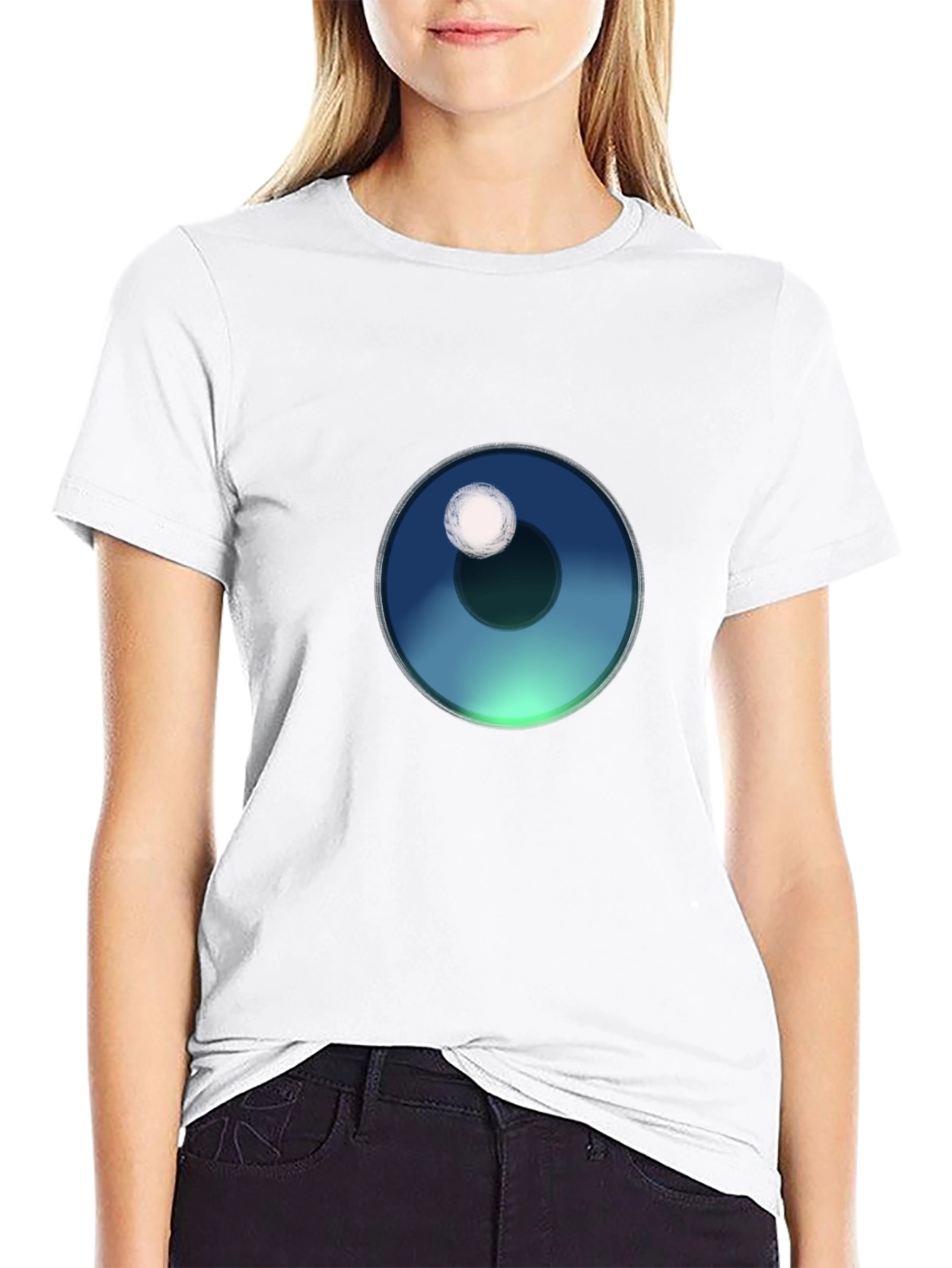 Mens Black T-Shirt with Eye Graphic