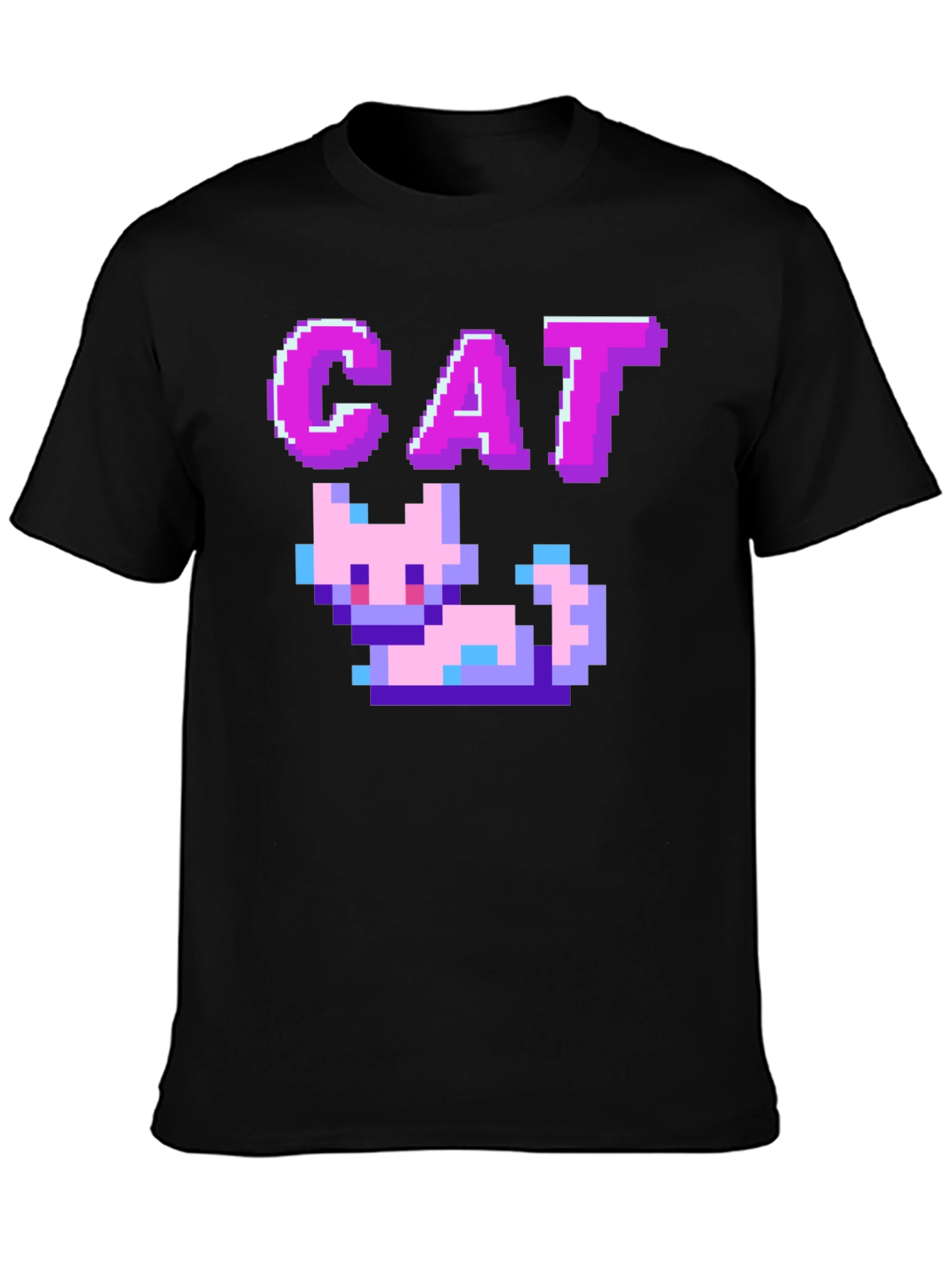 Pixel Cat Black T-Shirt