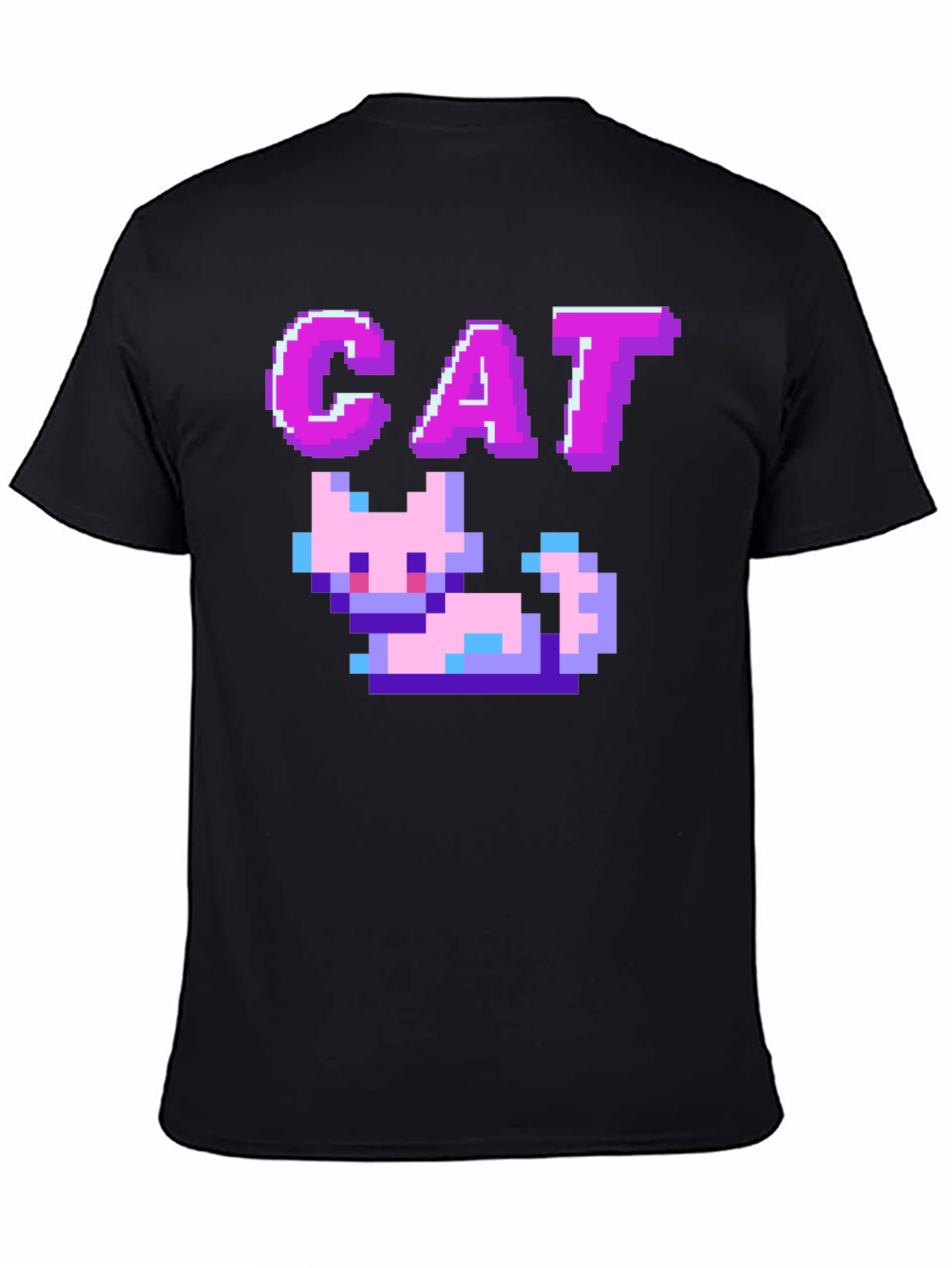Pixel Cat Black T-Shirt