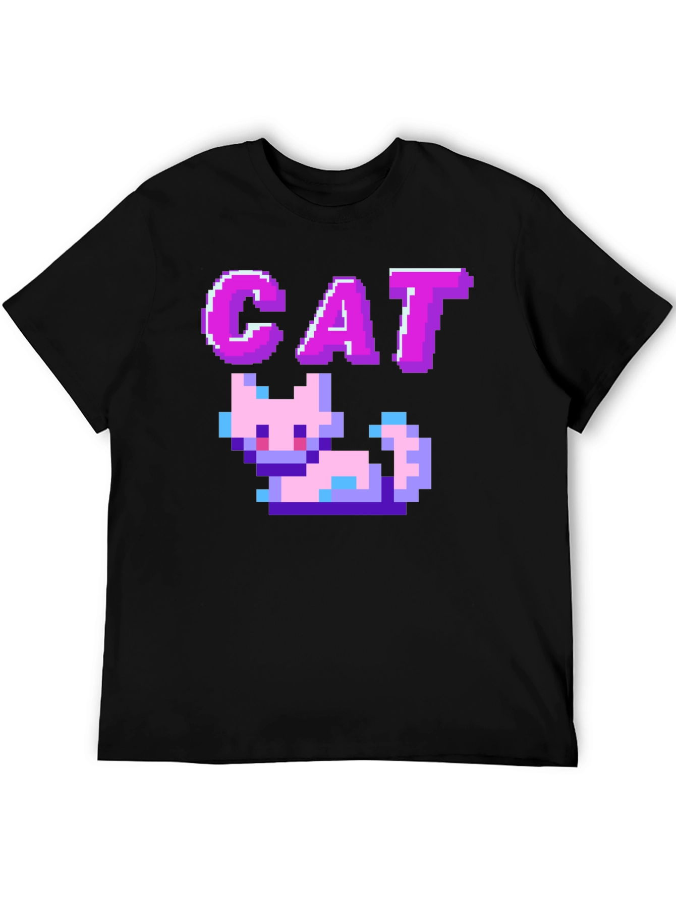 Pixel Cat Black T-Shirt