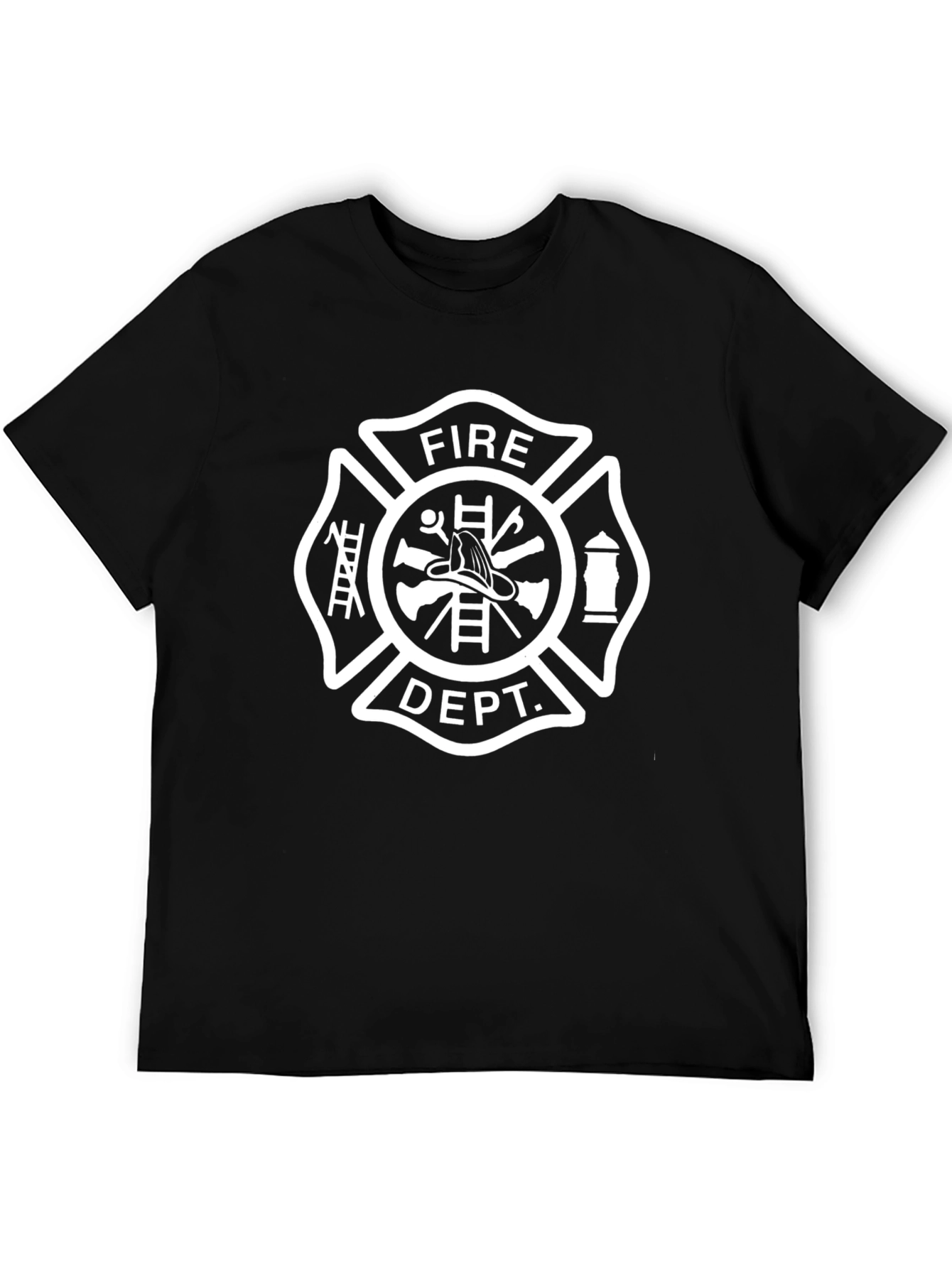 Fire Dept. Maltese Cross Black T-Shirt