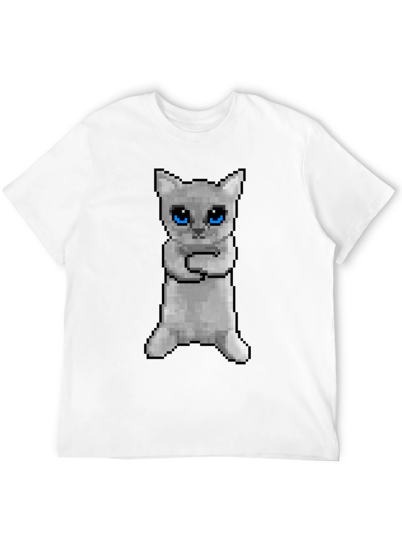 Pixel Cat Black T-Shirt - Novelty Graphic Tee