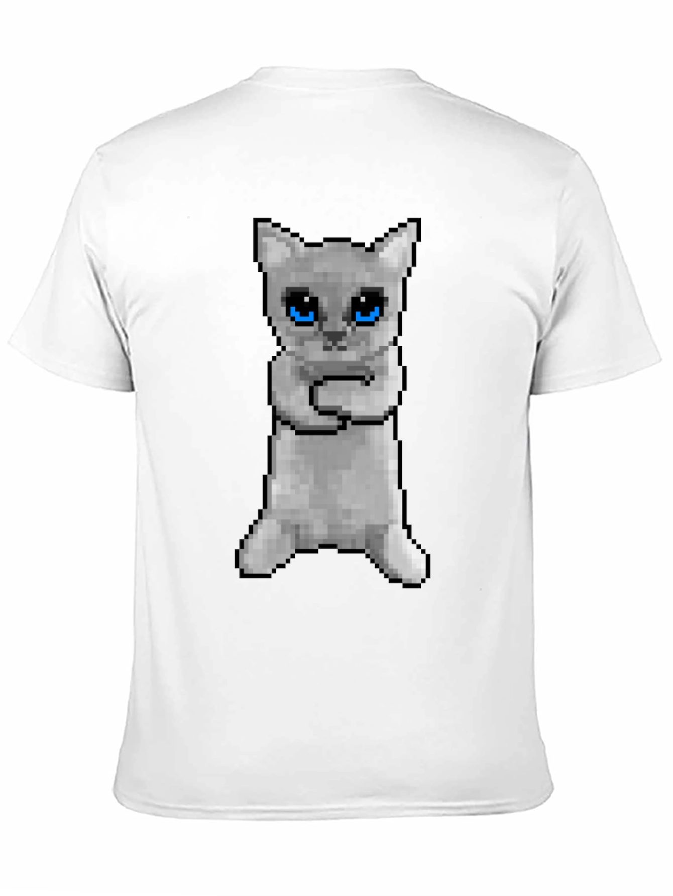 Pixel Cat Black T-Shirt - Novelty Graphic Tee