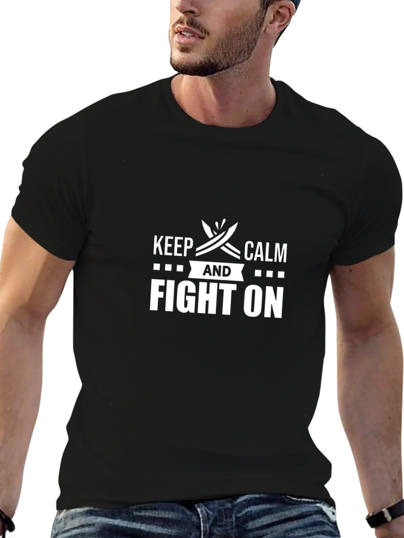 Keep Calm and Fight On Graphic T-Shirt