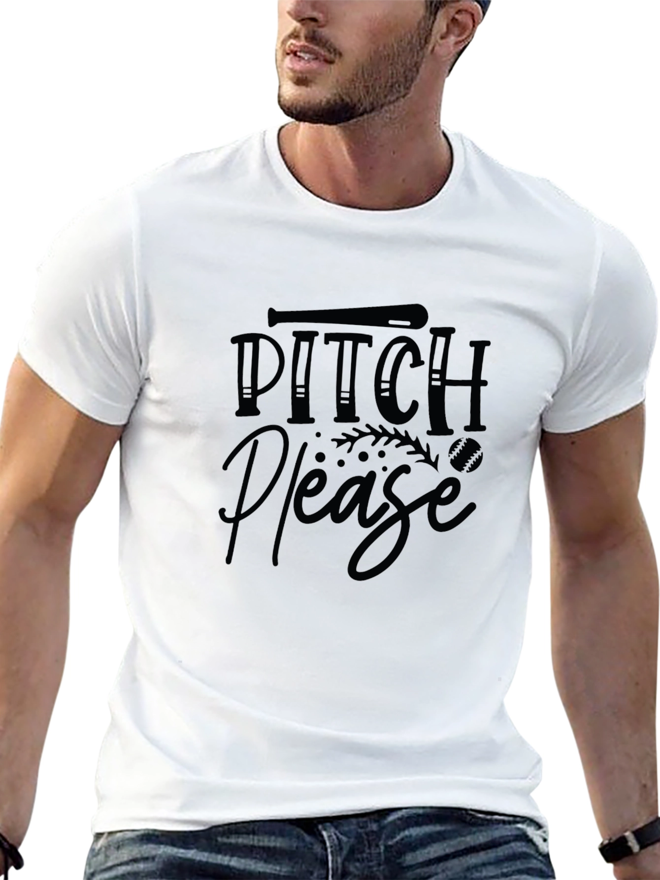 Pitch Please Baseball Graphic T-Shirt