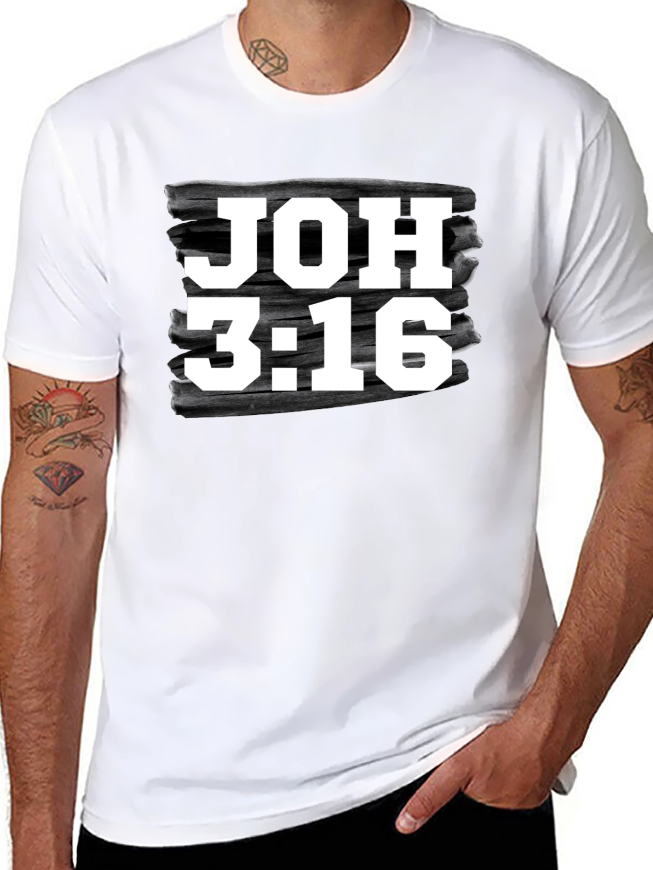 JOH 3:16 Graphic Black T-Shirt