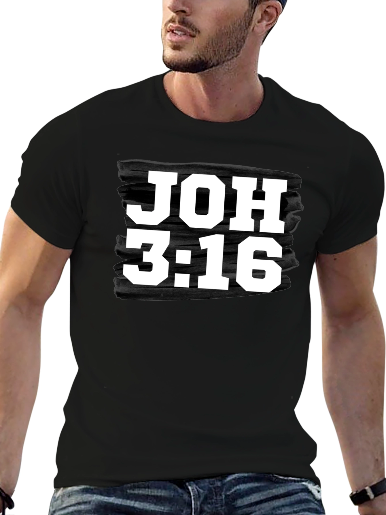JOH 3:16 Graphic Black T-Shirt