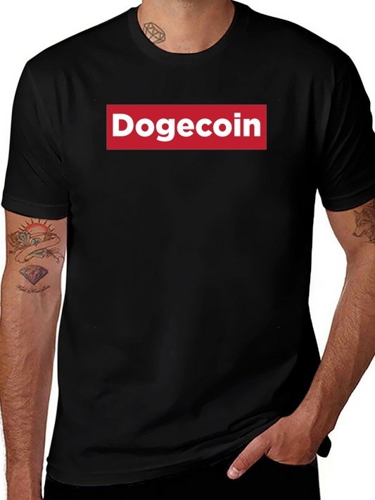 Dogecoin Red Box Logo T-Shirt - Black