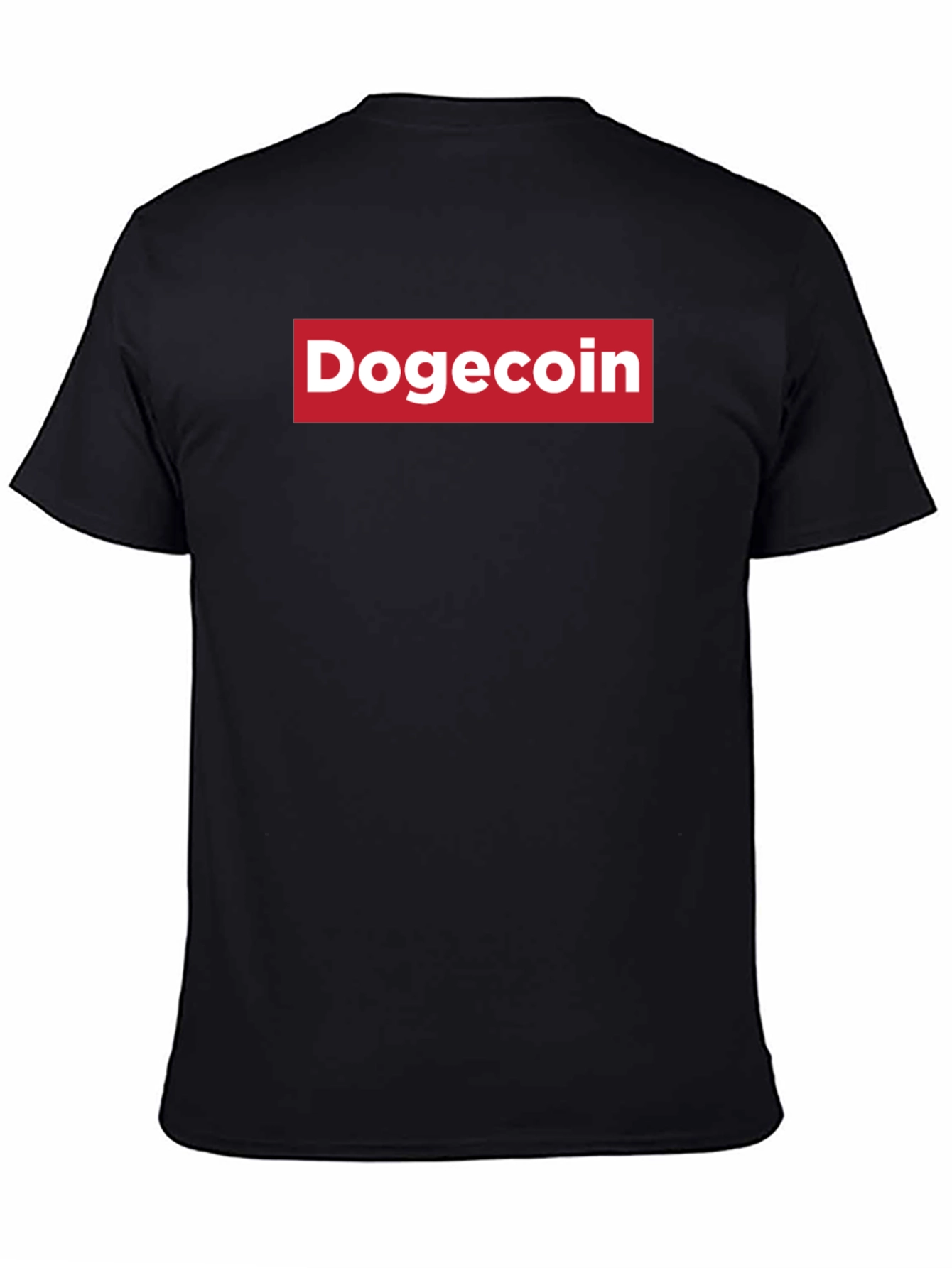 Dogecoin Red Box Logo T-Shirt - Black