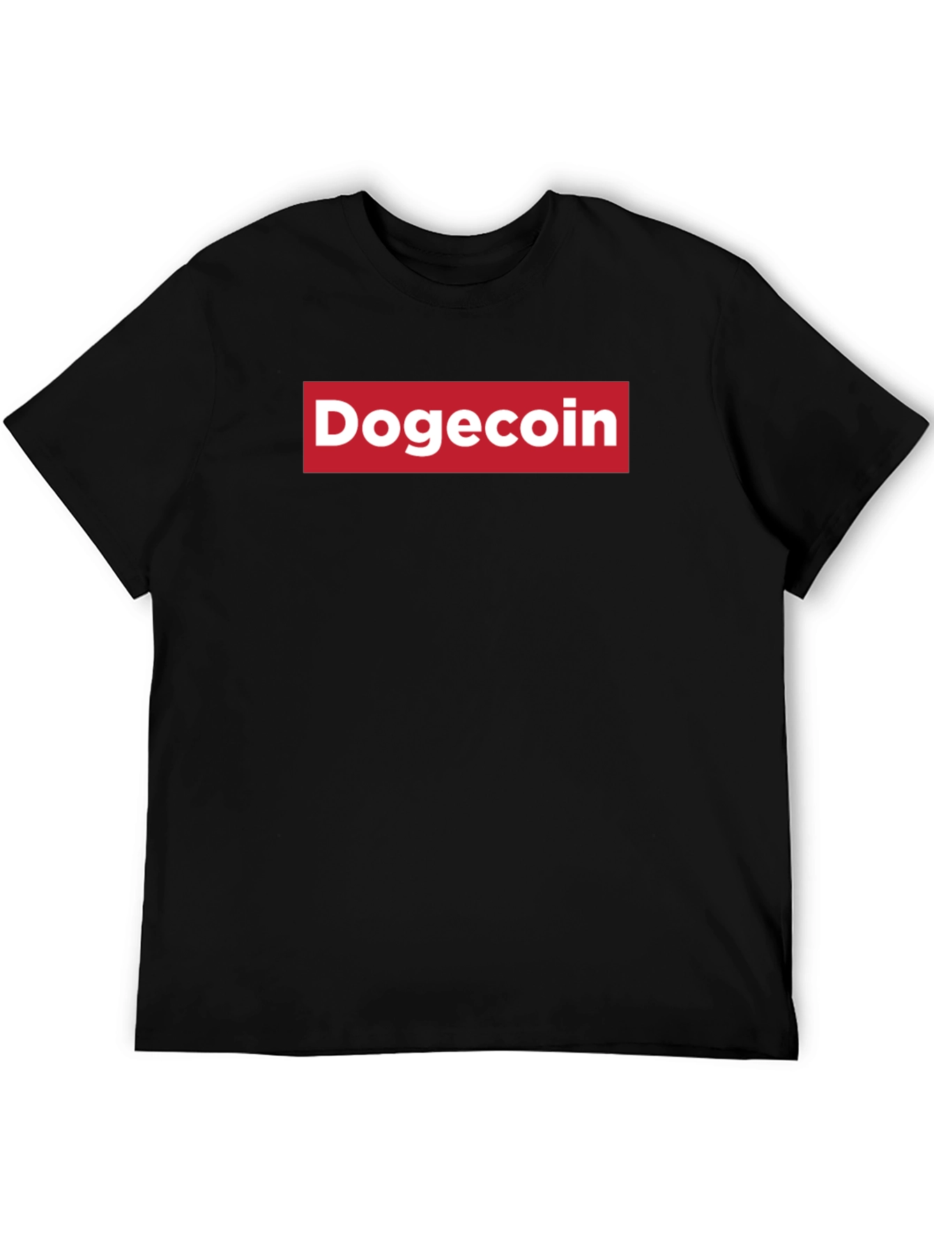 Dogecoin Red Box Logo T-Shirt - Black