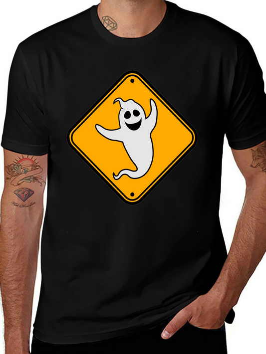 Ghost Crossing Sign Tee - Spooky Fun T-Shirt