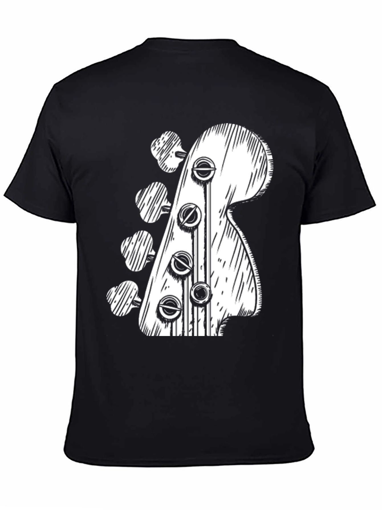 Bass Guitar Headstock T-Shirt - Music Lover Tee
