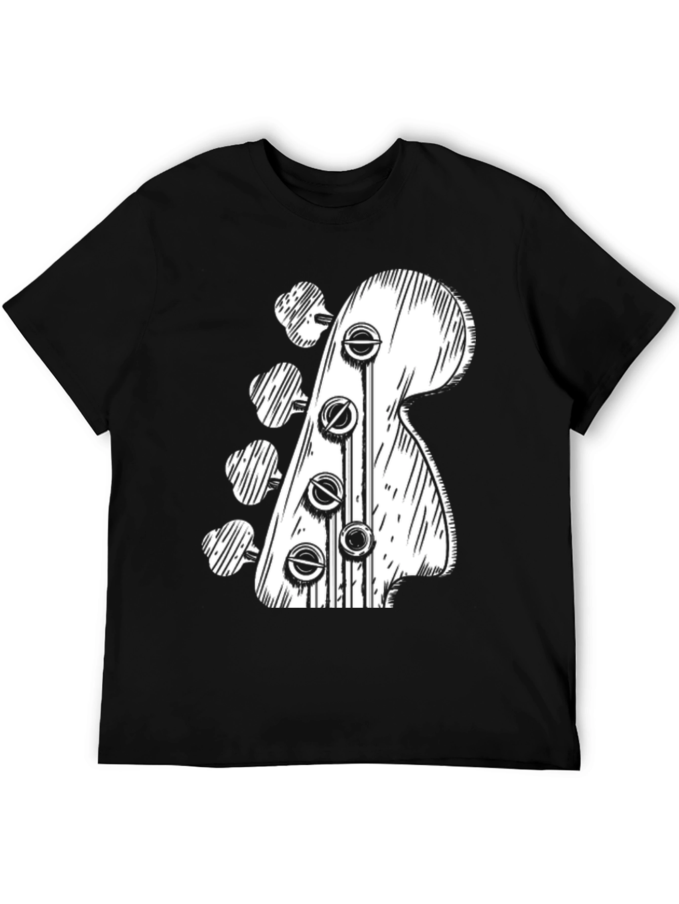Bass Guitar Headstock T-Shirt - Music Lover Tee