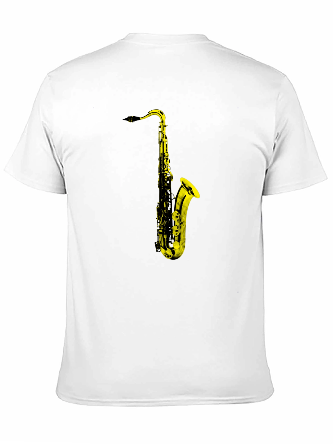 Saxophone Graphic Print T-Shirt - Black