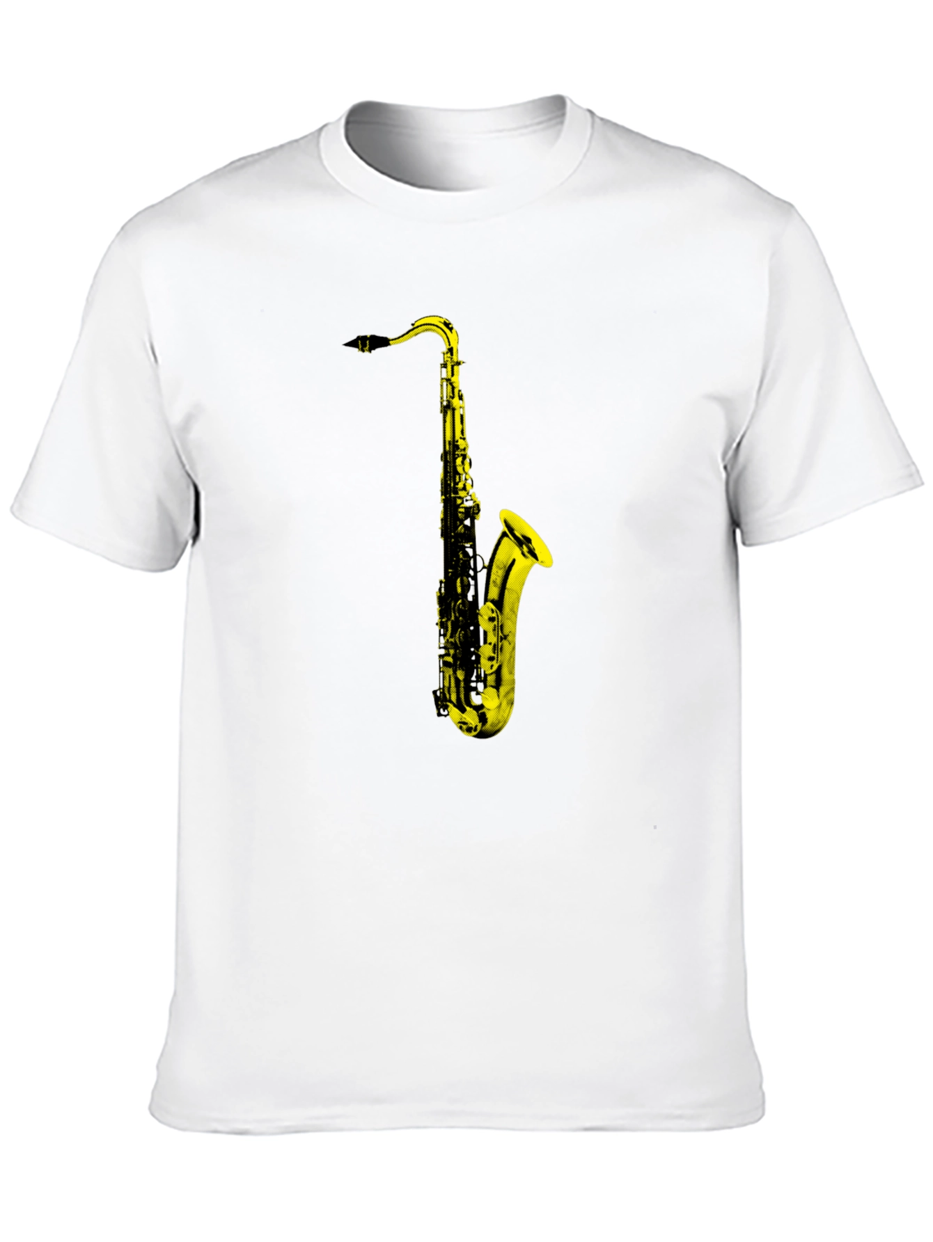 Saxophone Graphic Print T-Shirt - Black