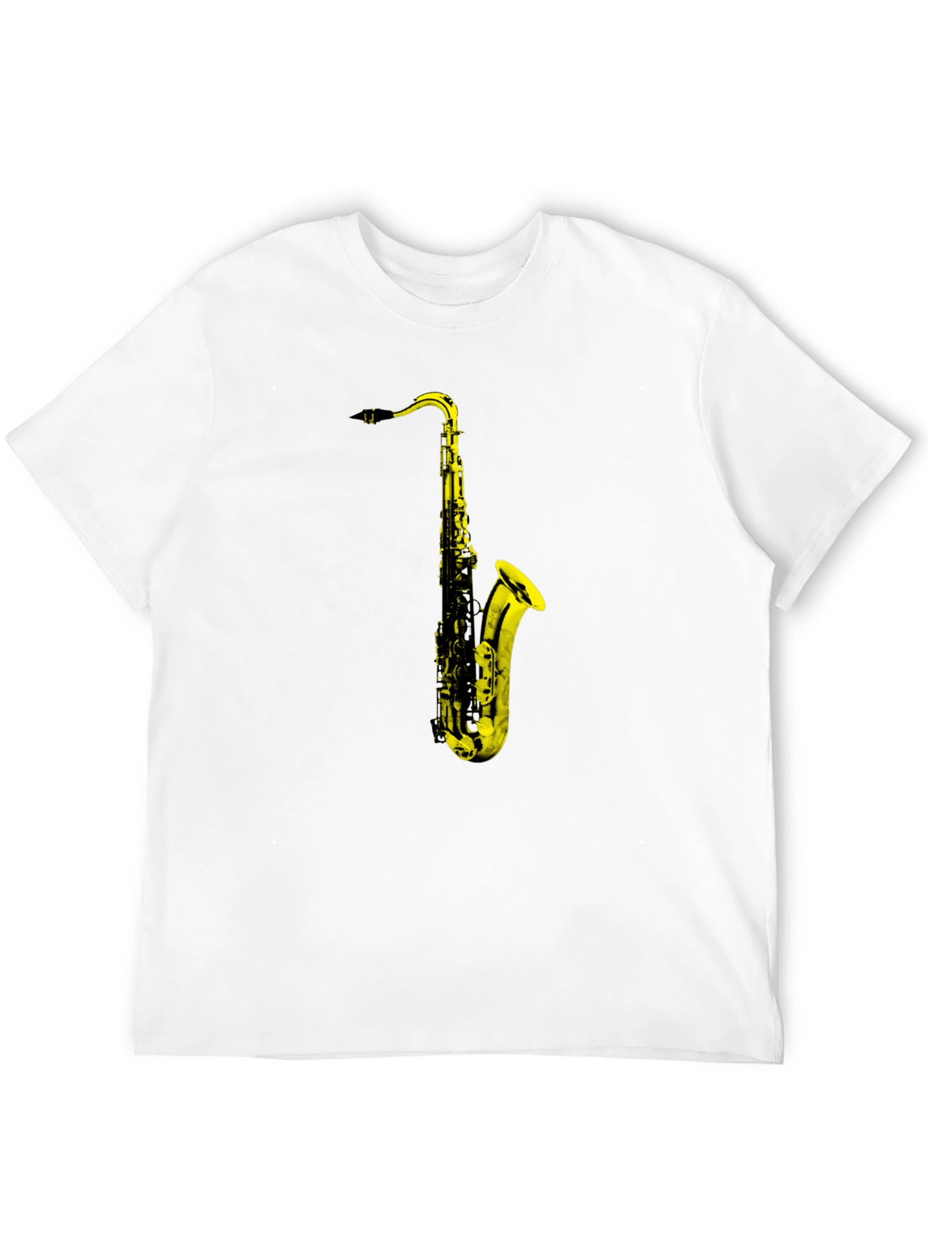 Saxophone Graphic Print T-Shirt - Black