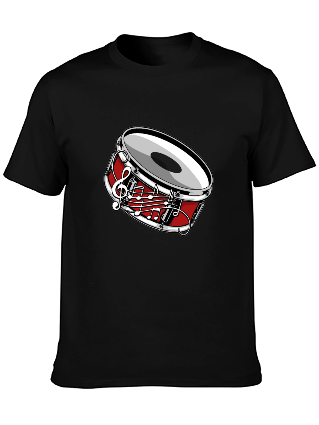 Musical Drum Graphic T-Shirt - Black