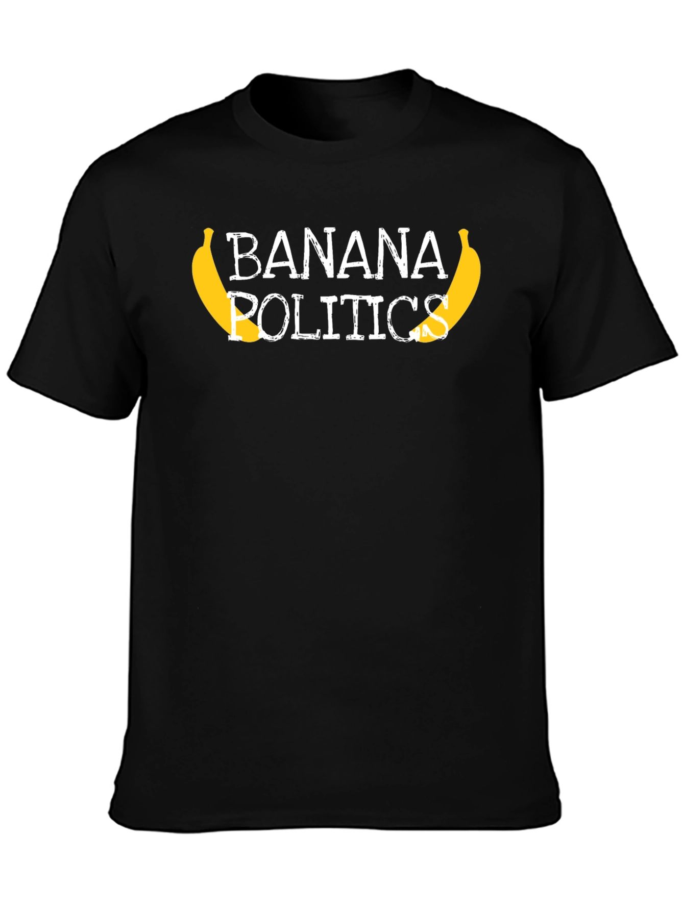 Banana Politics Graphic Tee - Unisex Black T-Shirt