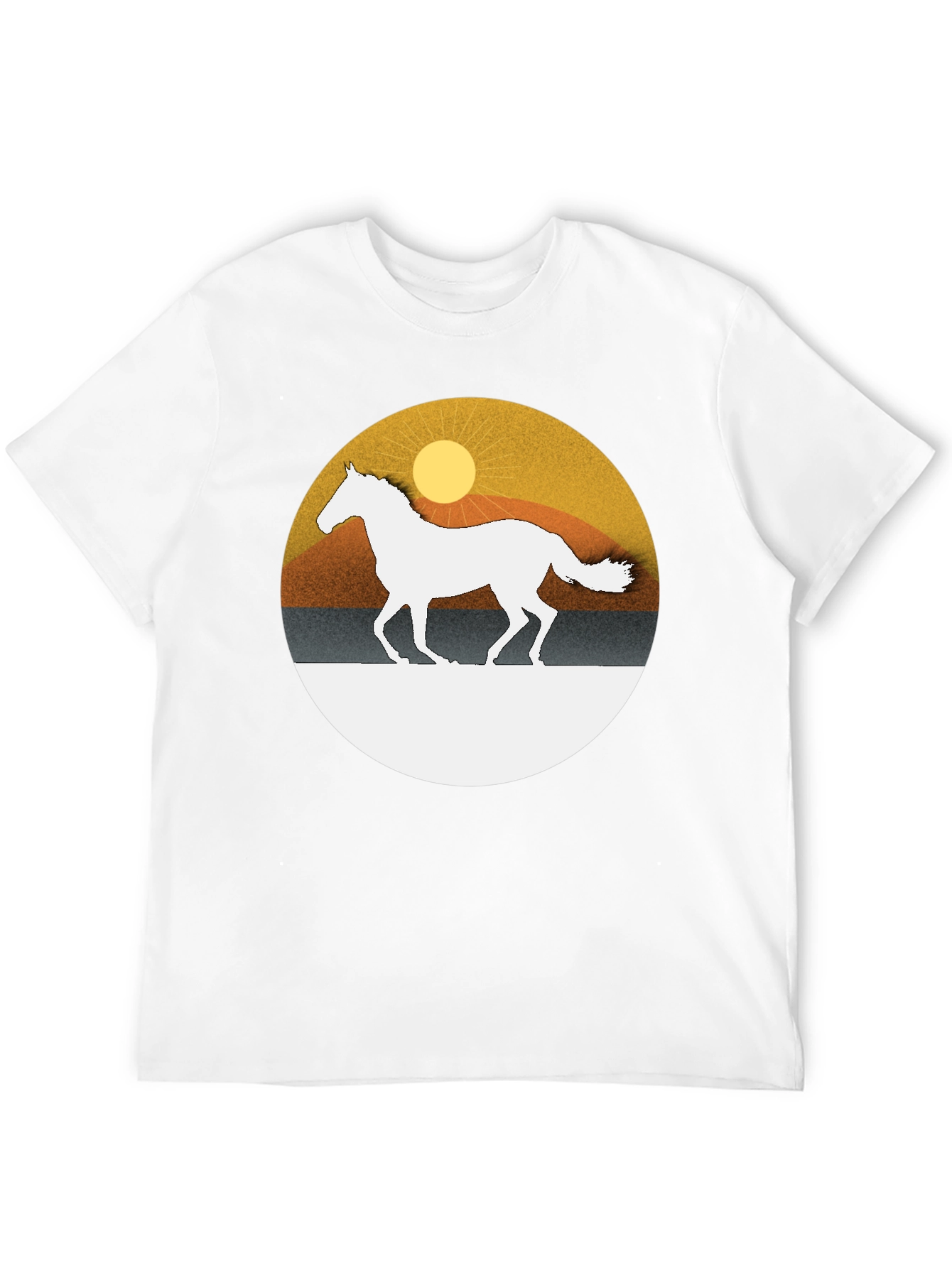 Horse Silhouette Graphic Tee - Sunset Design