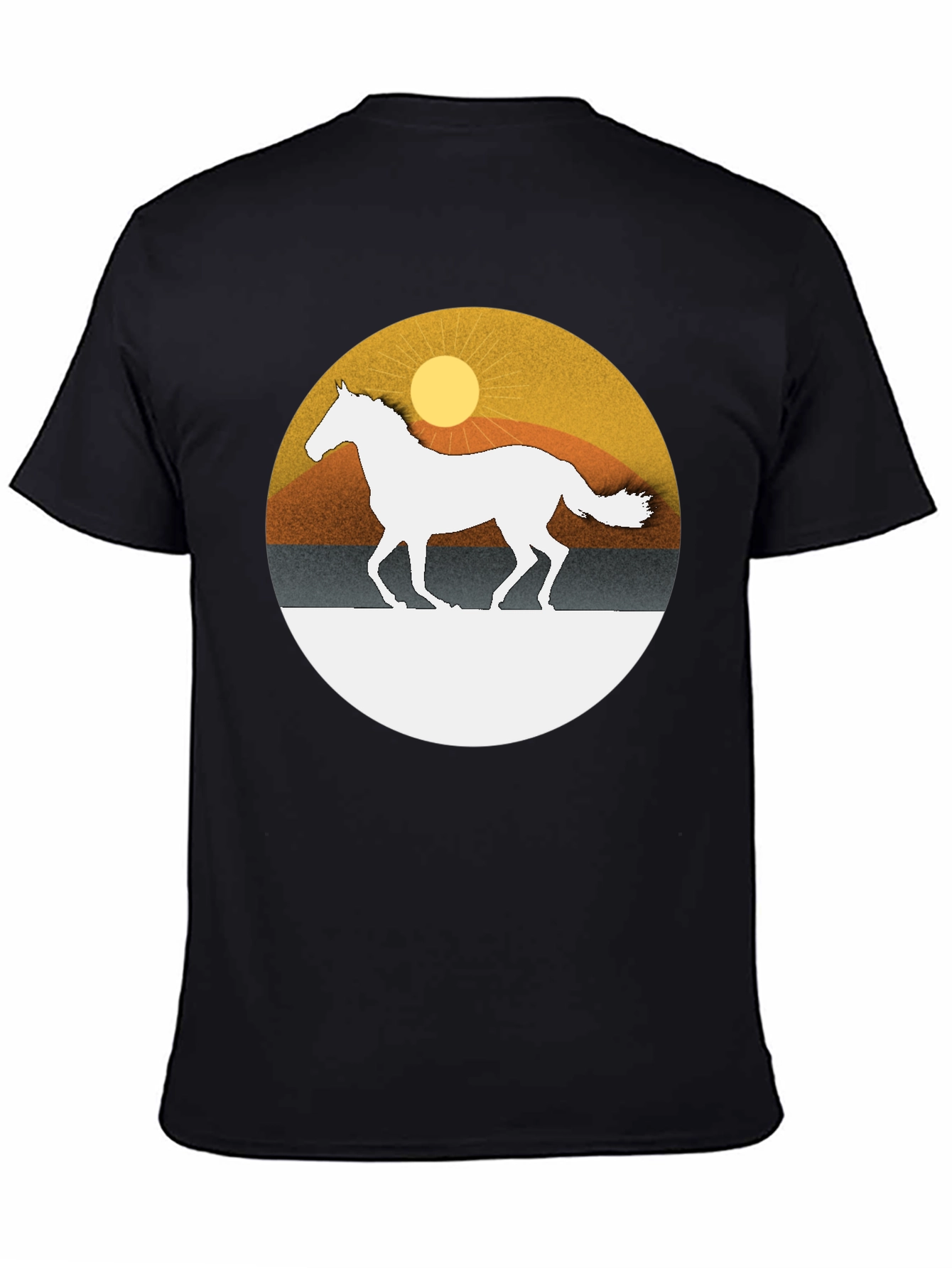 Horse Silhouette Graphic Tee - Sunset Design