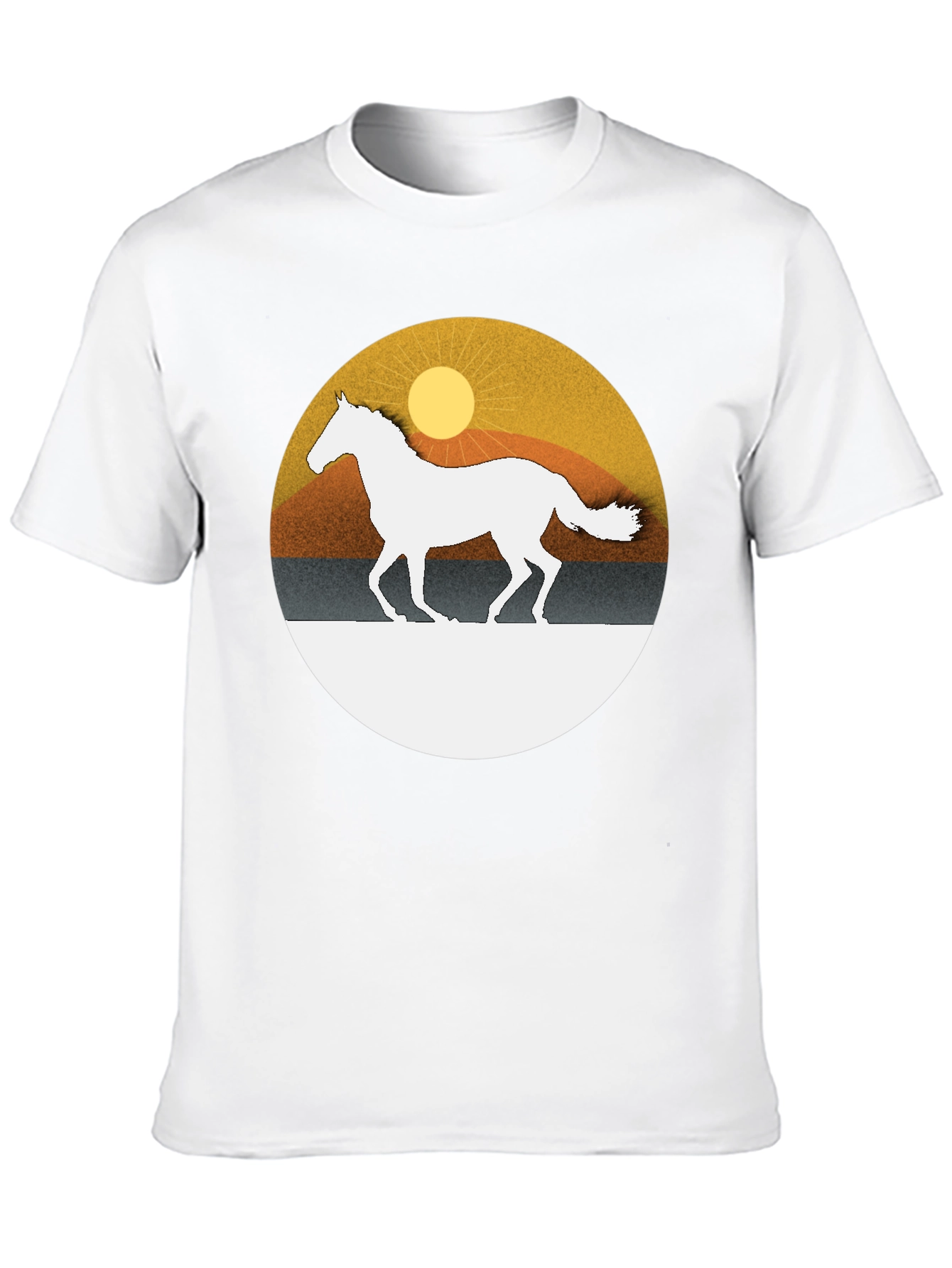 Horse Silhouette Graphic Tee - Sunset Design