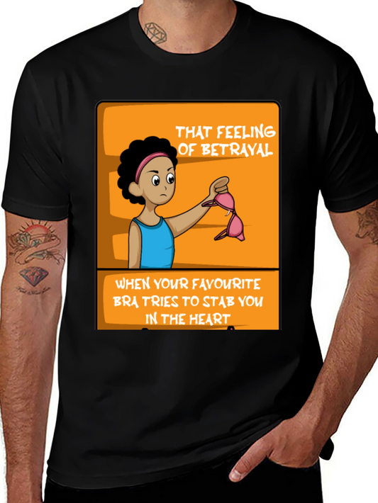 Betrayal Bra Funny Graphic Tee - Black