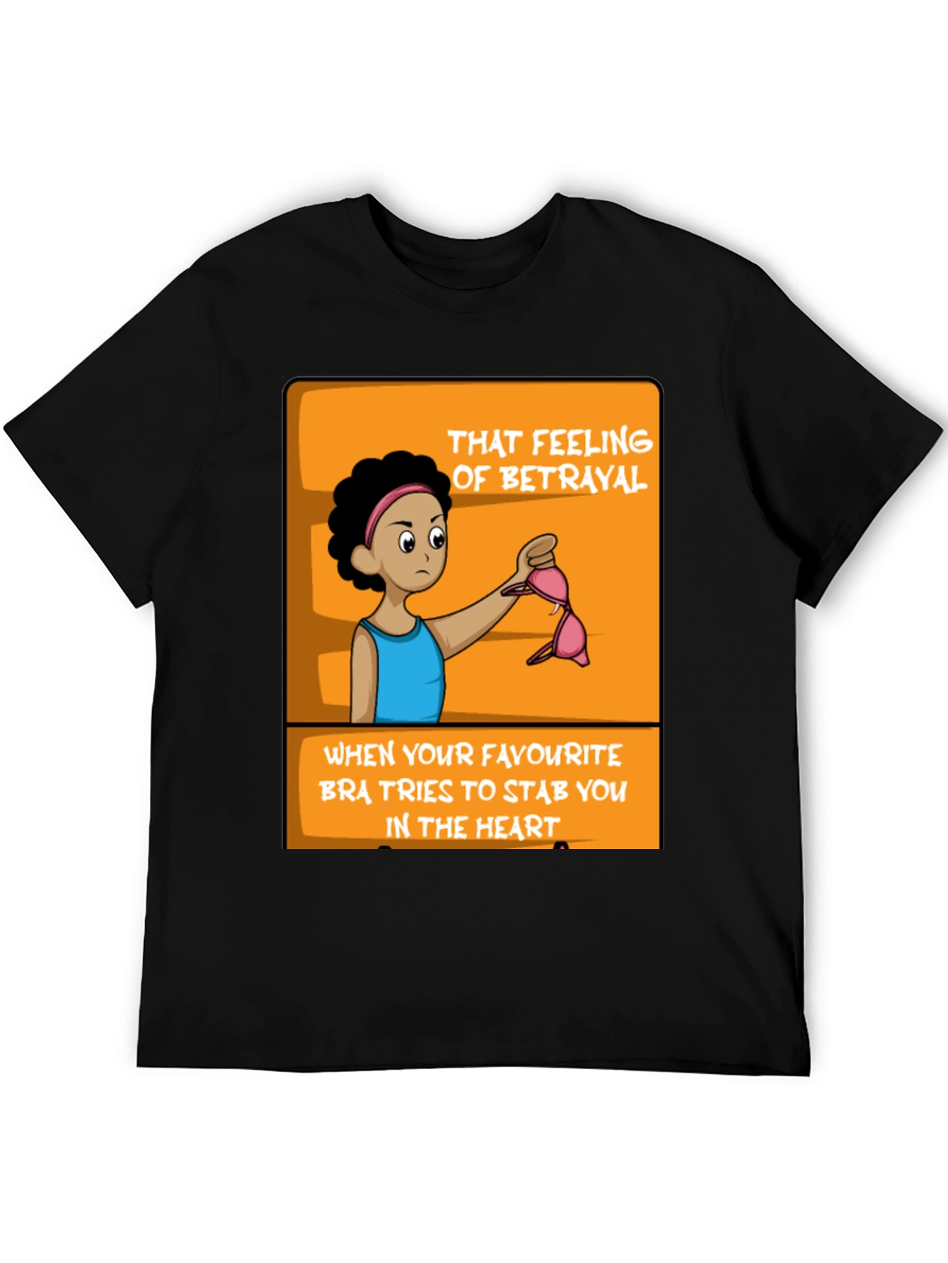 Betrayal Bra Funny Graphic Tee - Black