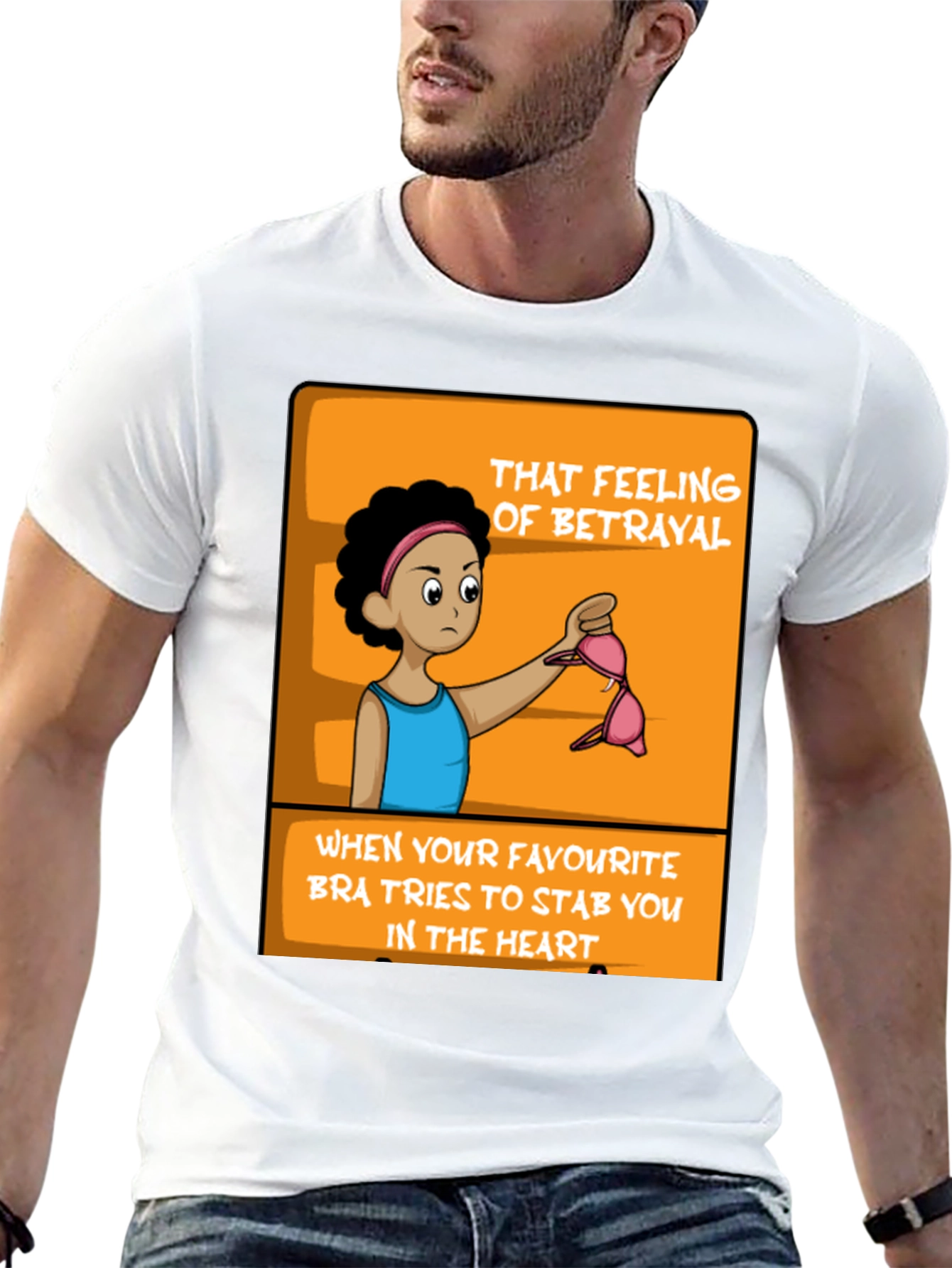 Betrayal Bra Funny Graphic Tee - Black
