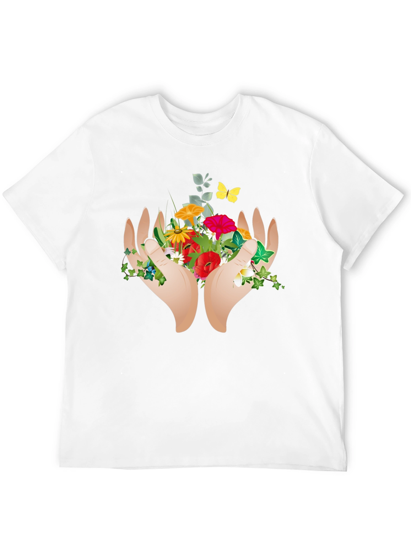 Nature Hands Graphic Tee - Black Casual Shirt