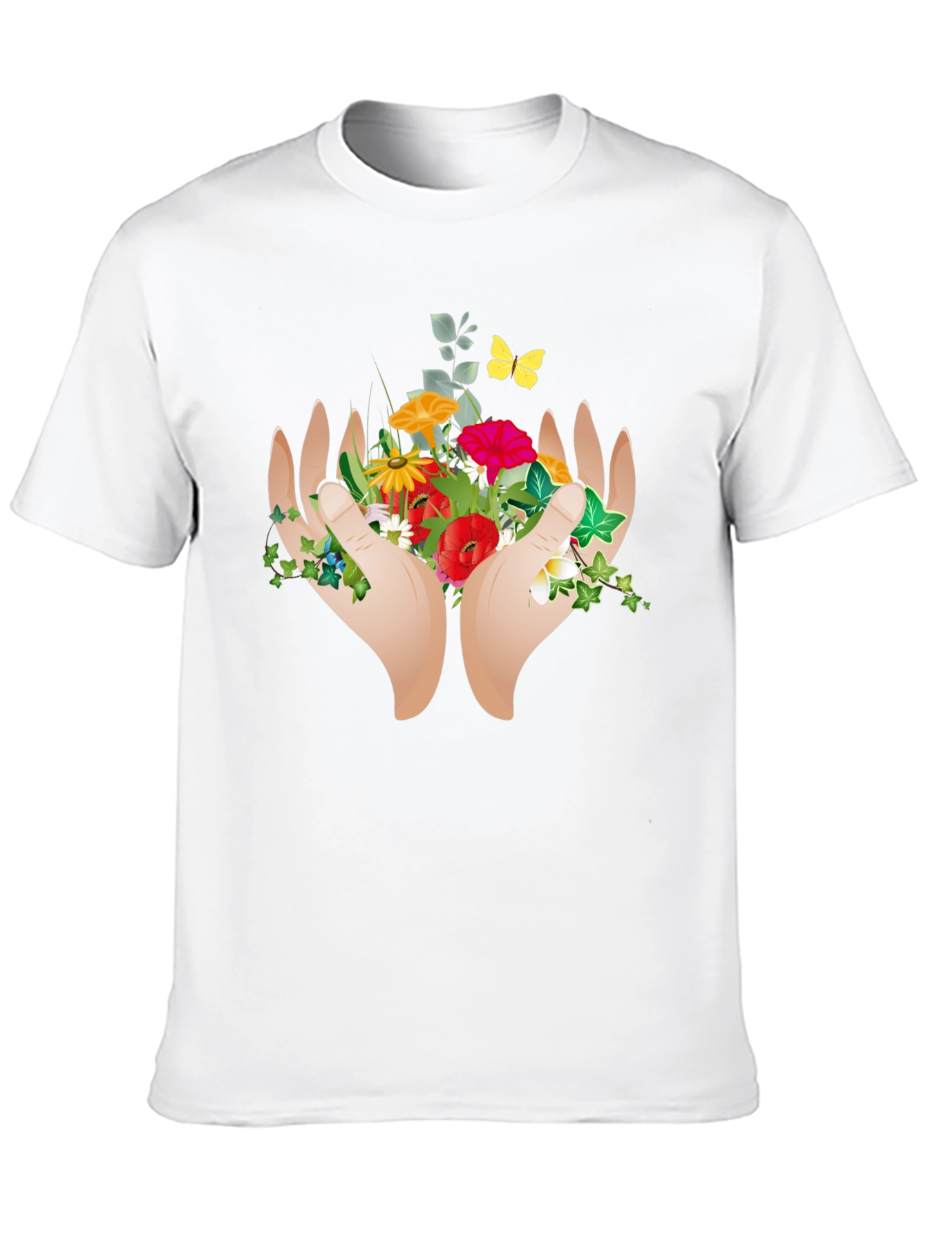 Nature Hands Graphic Tee - Black Casual Shirt