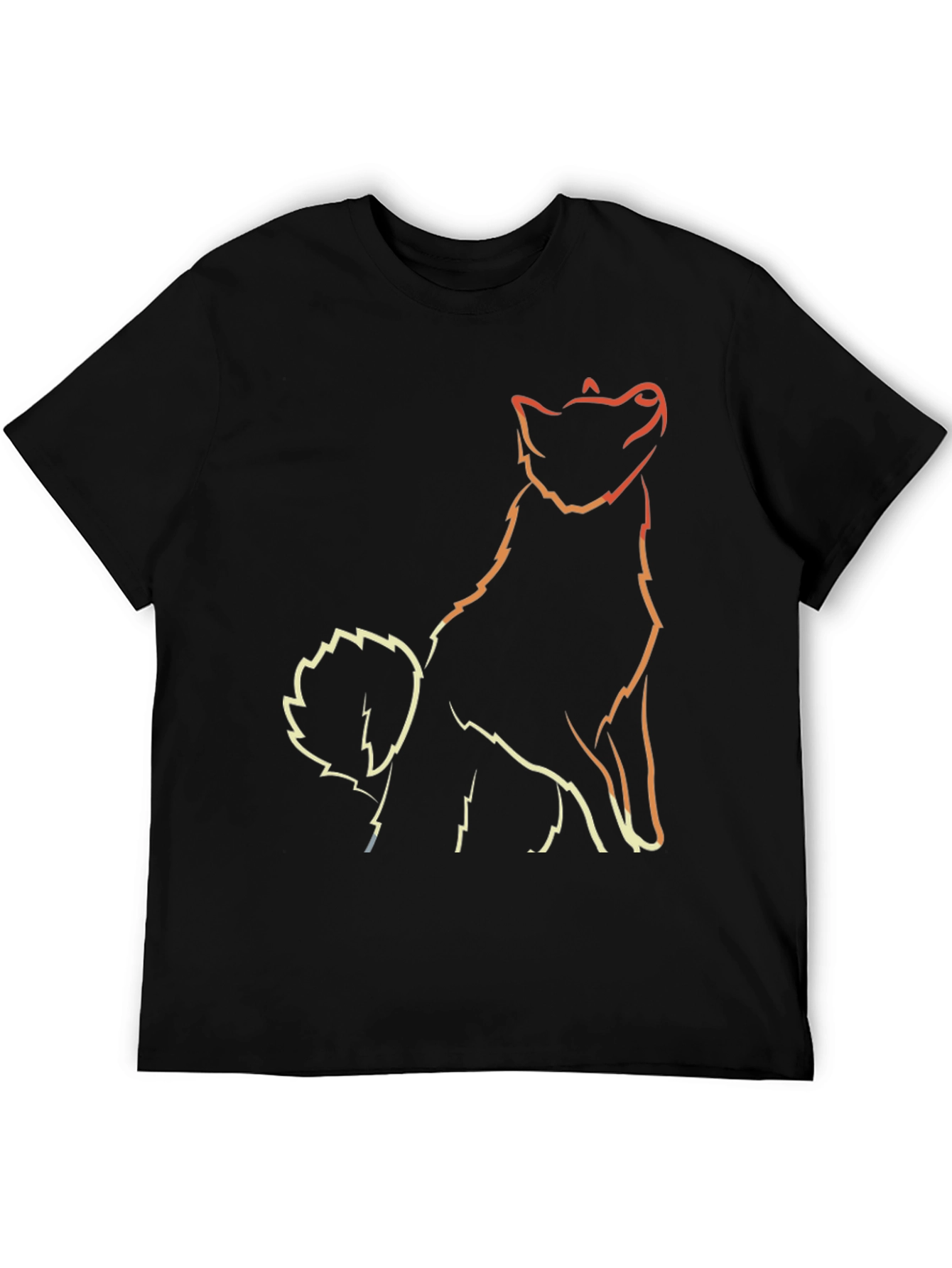 Minimalist Dog Outline Black T-Shirt