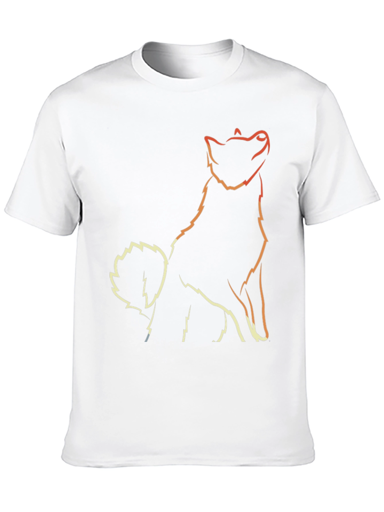 Minimalist Dog Outline Black T-Shirt