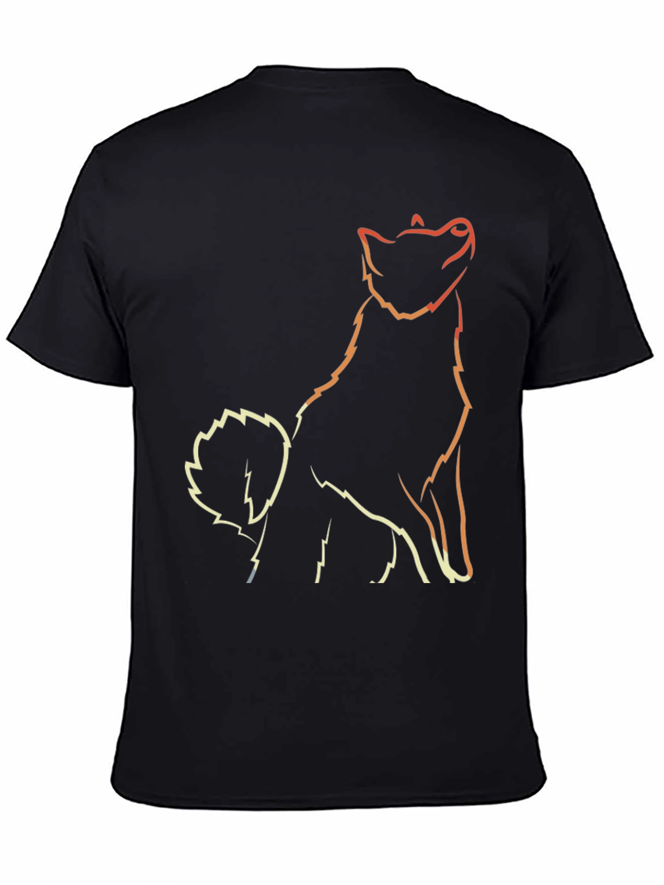 Minimalist Dog Outline Black T-Shirt