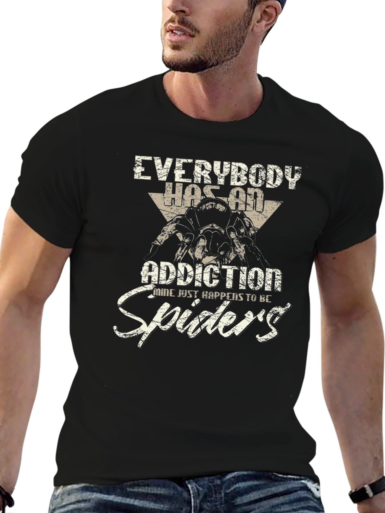 Spider Addiction Graphic Tee - Unisex Black T-Shirt