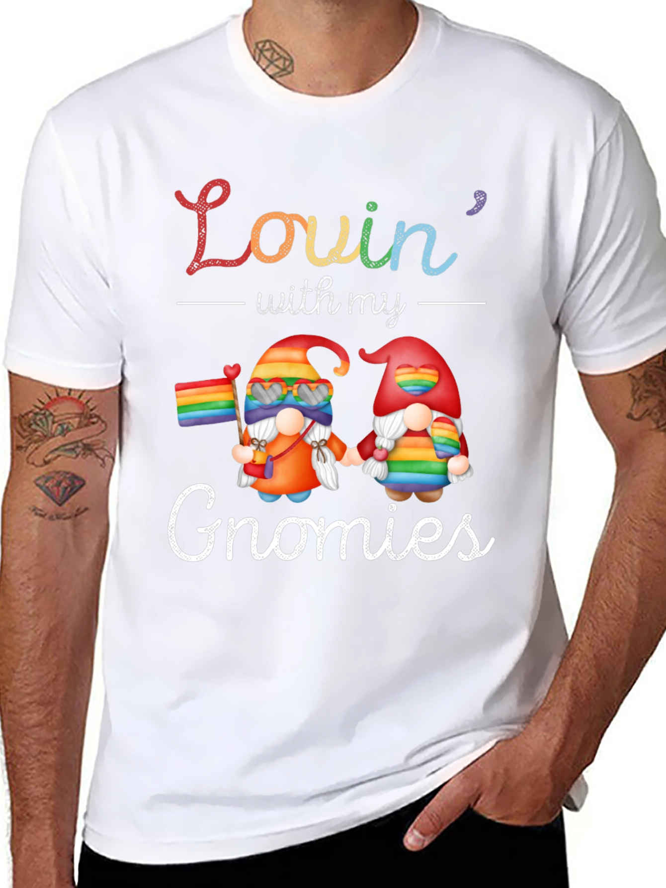 Lovin With My Gnomies Pride T-Shirt