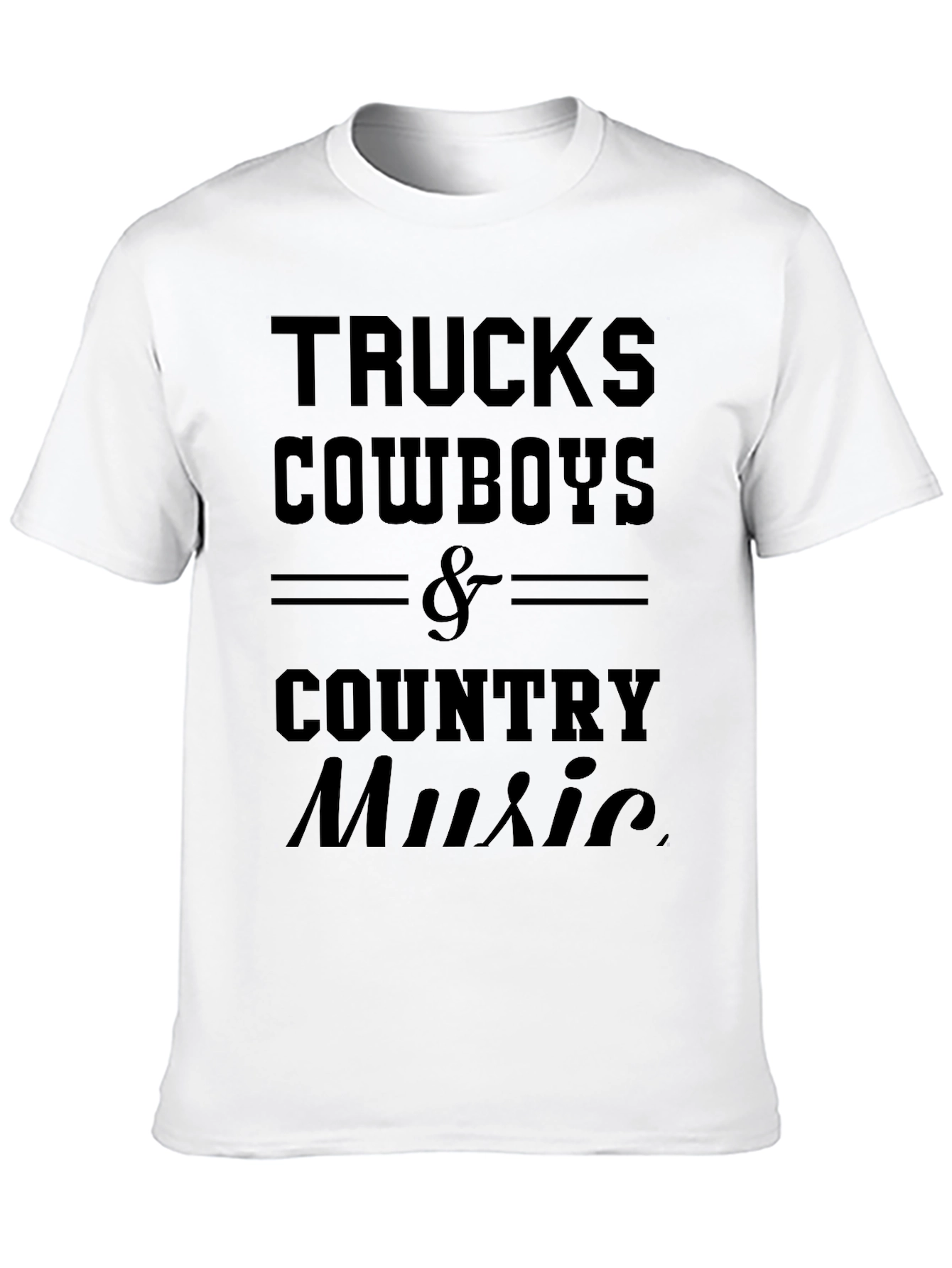 Trucks Cowboys & Country Music Black Graphic T-Shirt