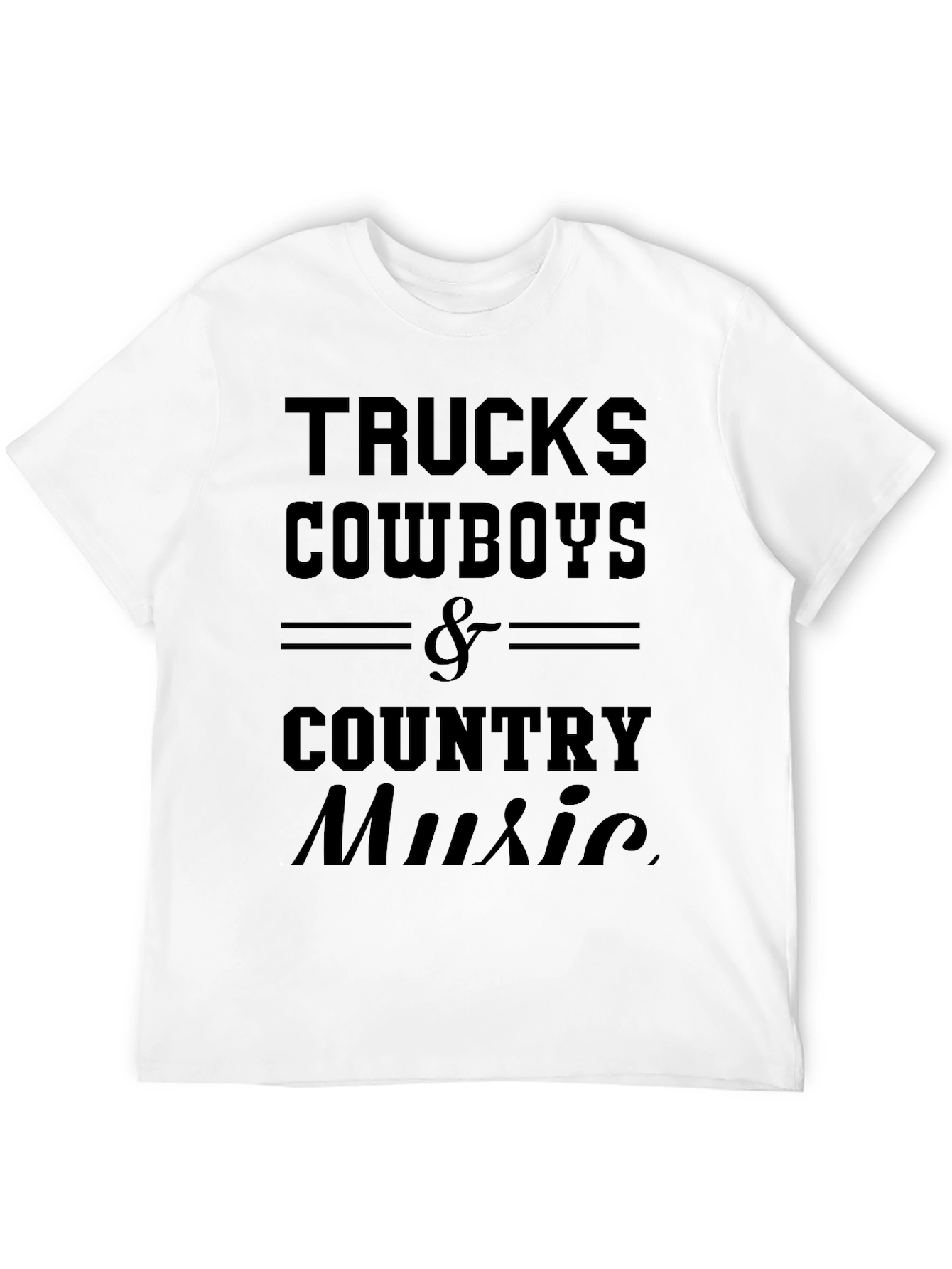 Trucks Cowboys & Country Music Black Graphic T-Shirt