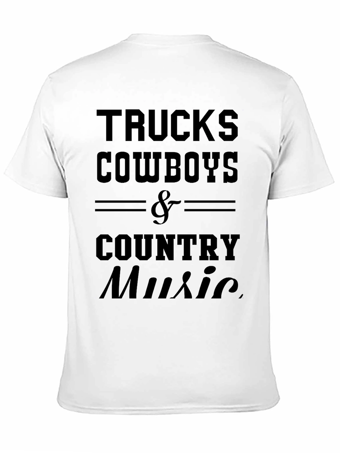 Trucks Cowboys & Country Music Black Graphic T-Shirt