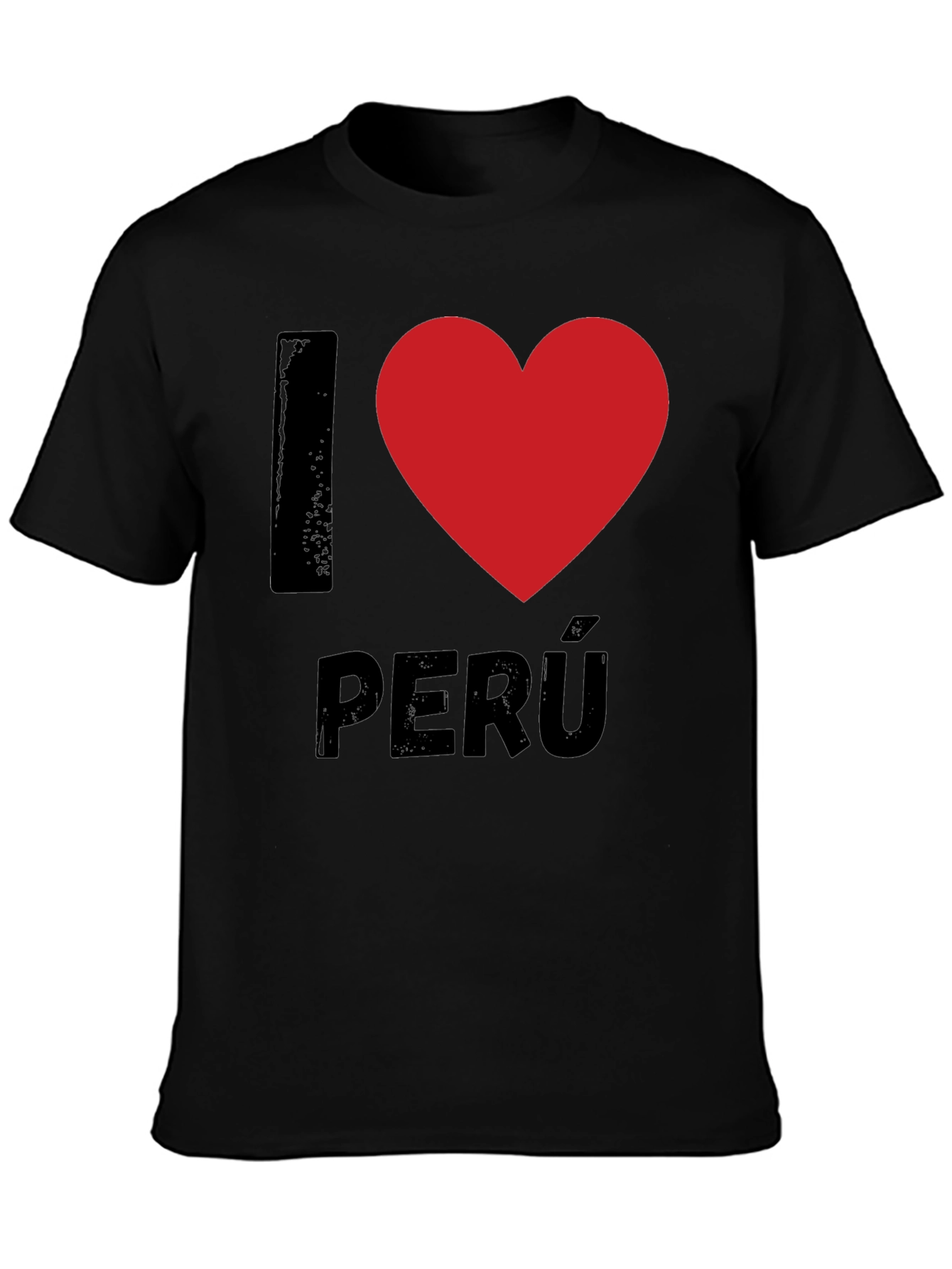 I Heart Peru Black T-Shirt Novelty Graphic Tee