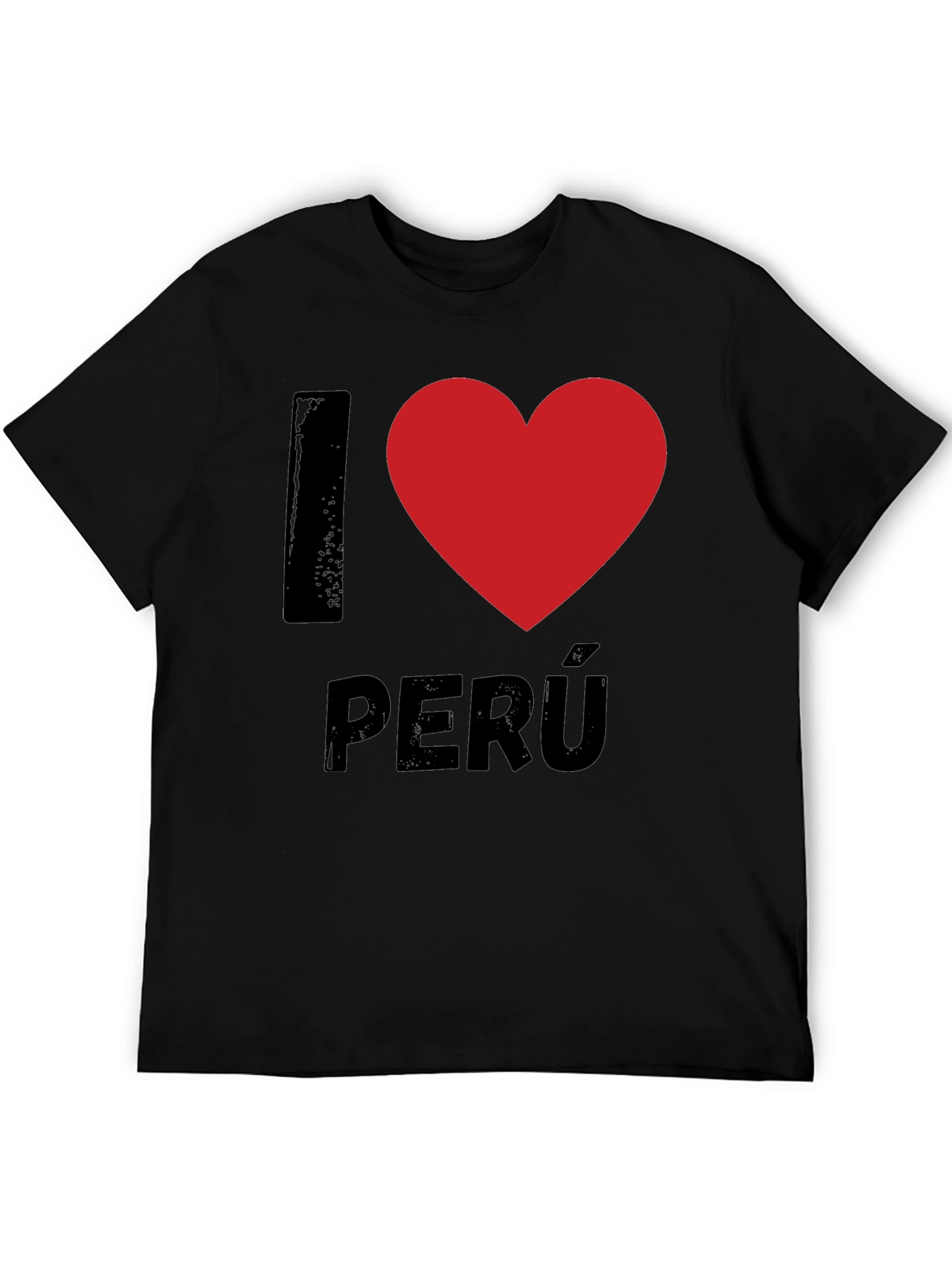 I Heart Peru Black T-Shirt Novelty Graphic Tee