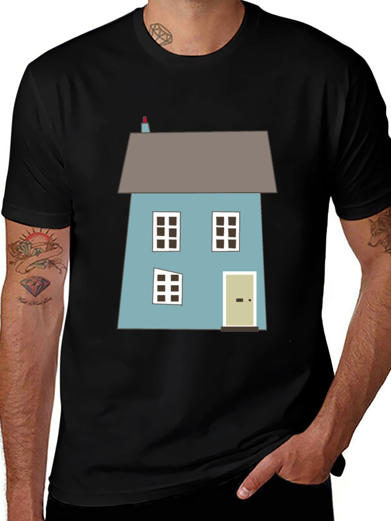 House Graphic Tee - Modern Art Shirt
