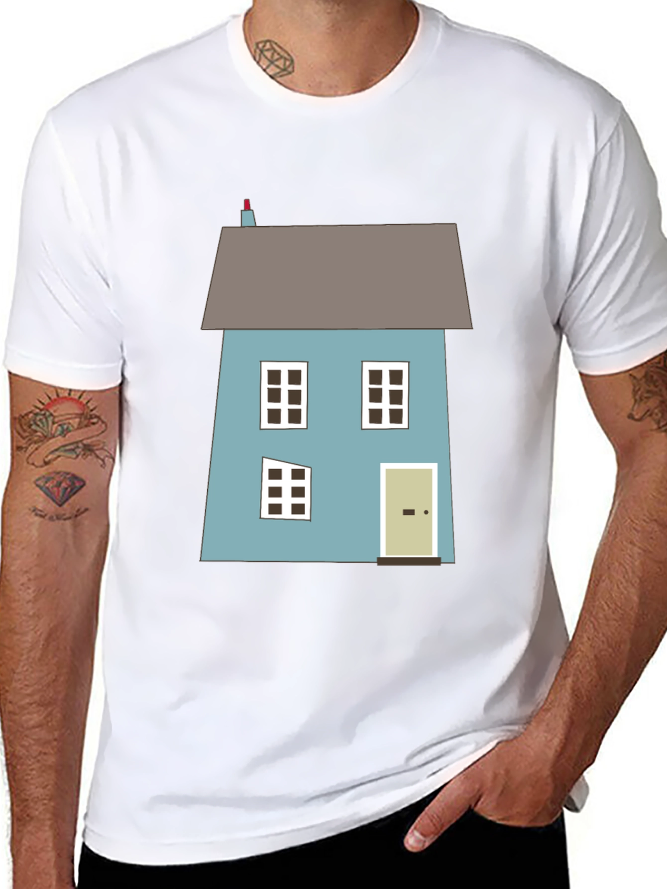 House Graphic Tee - Modern Art Shirt