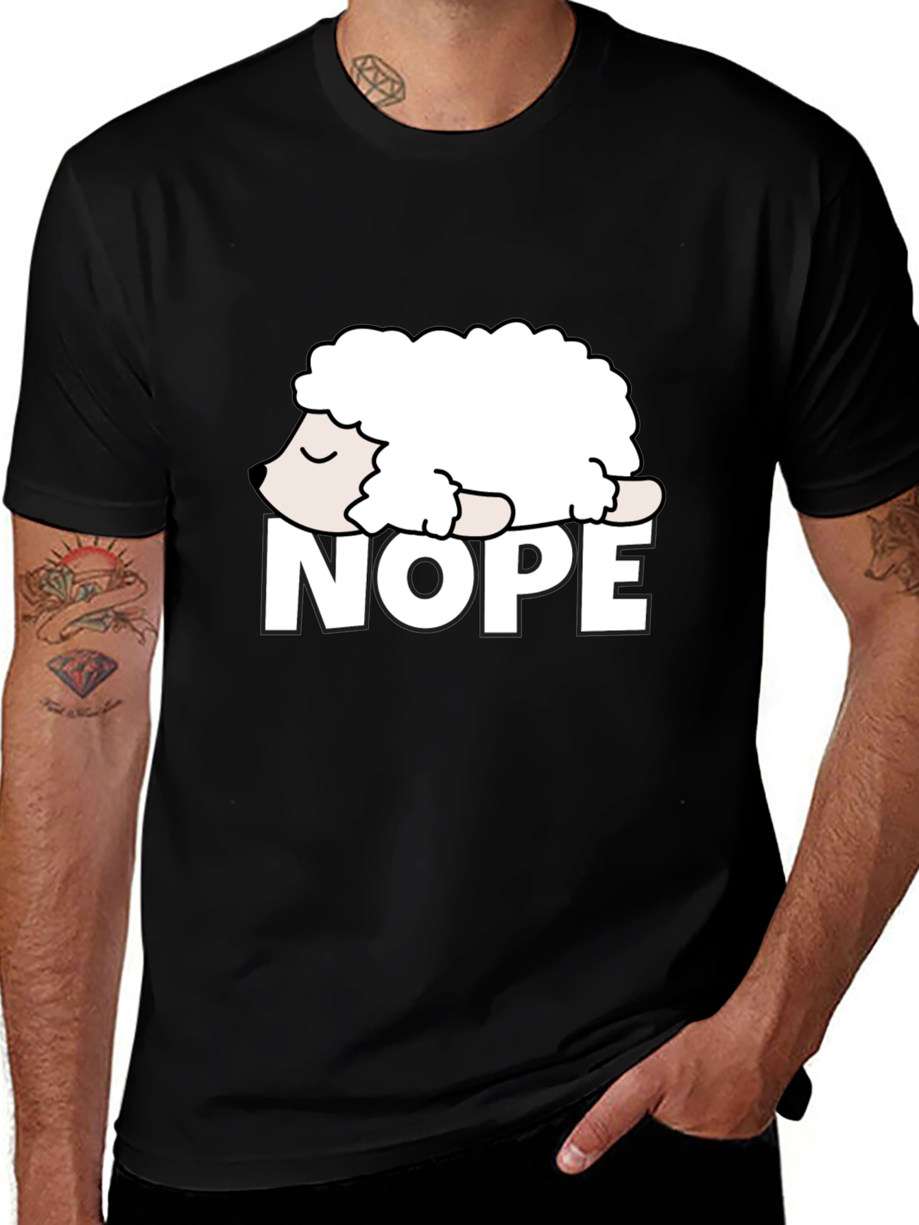 Nope Sheep Graphic Tee - Lazy Humor T-Shirt