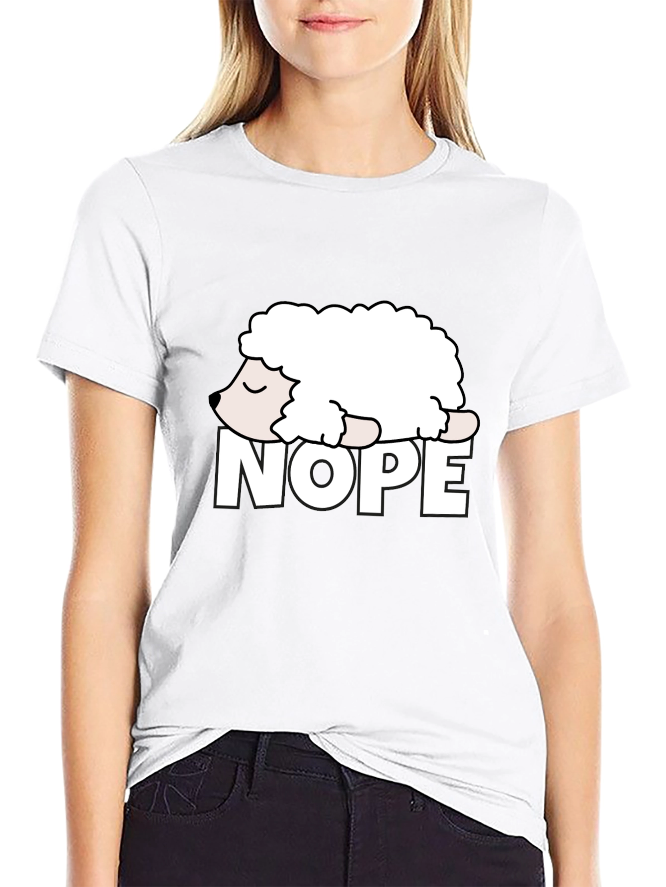 Nope Sheep Graphic Tee - Lazy Humor T-Shirt