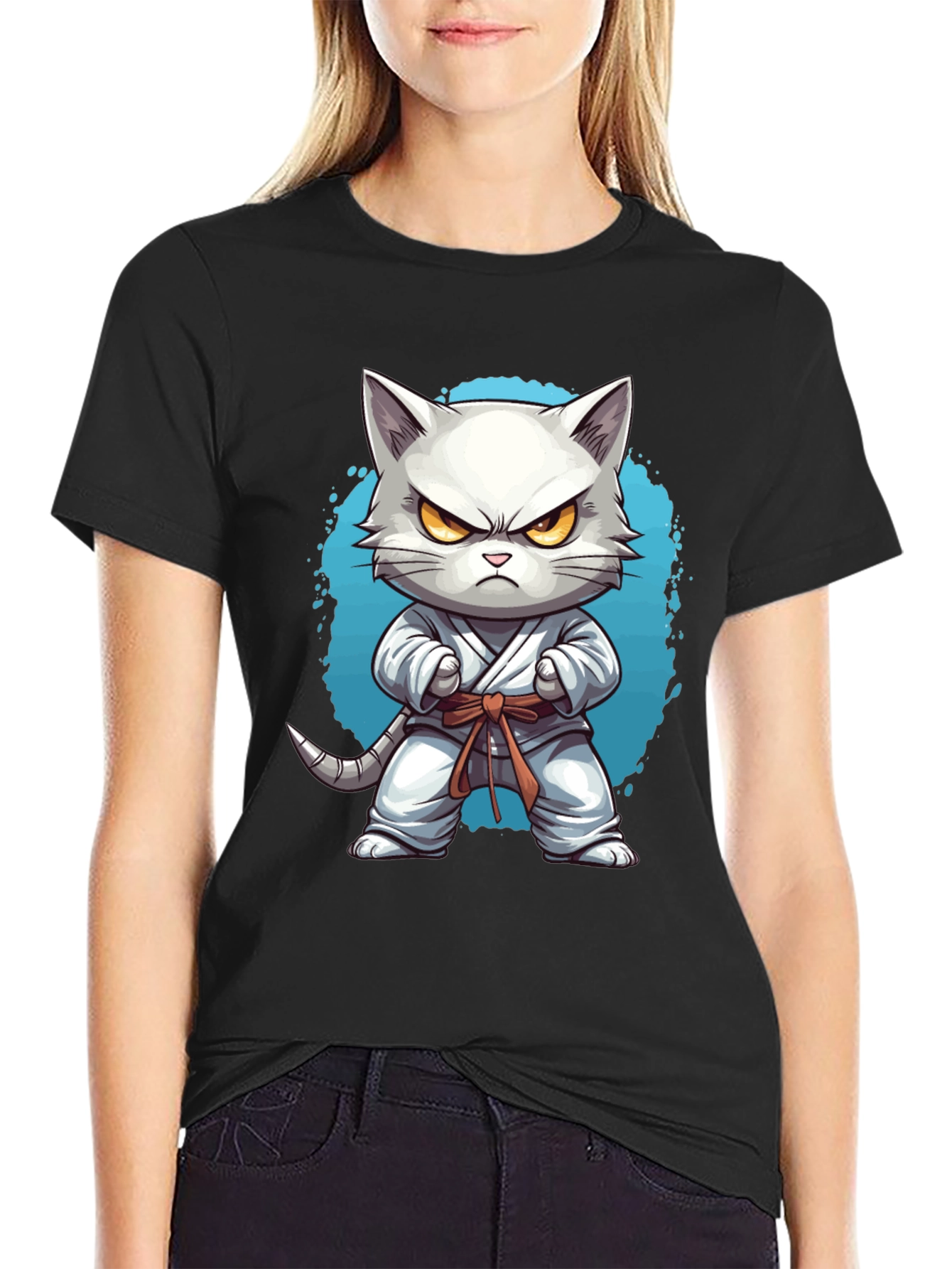 Karate Cat T-Shirt - Funny Feline Martial Arts Tee