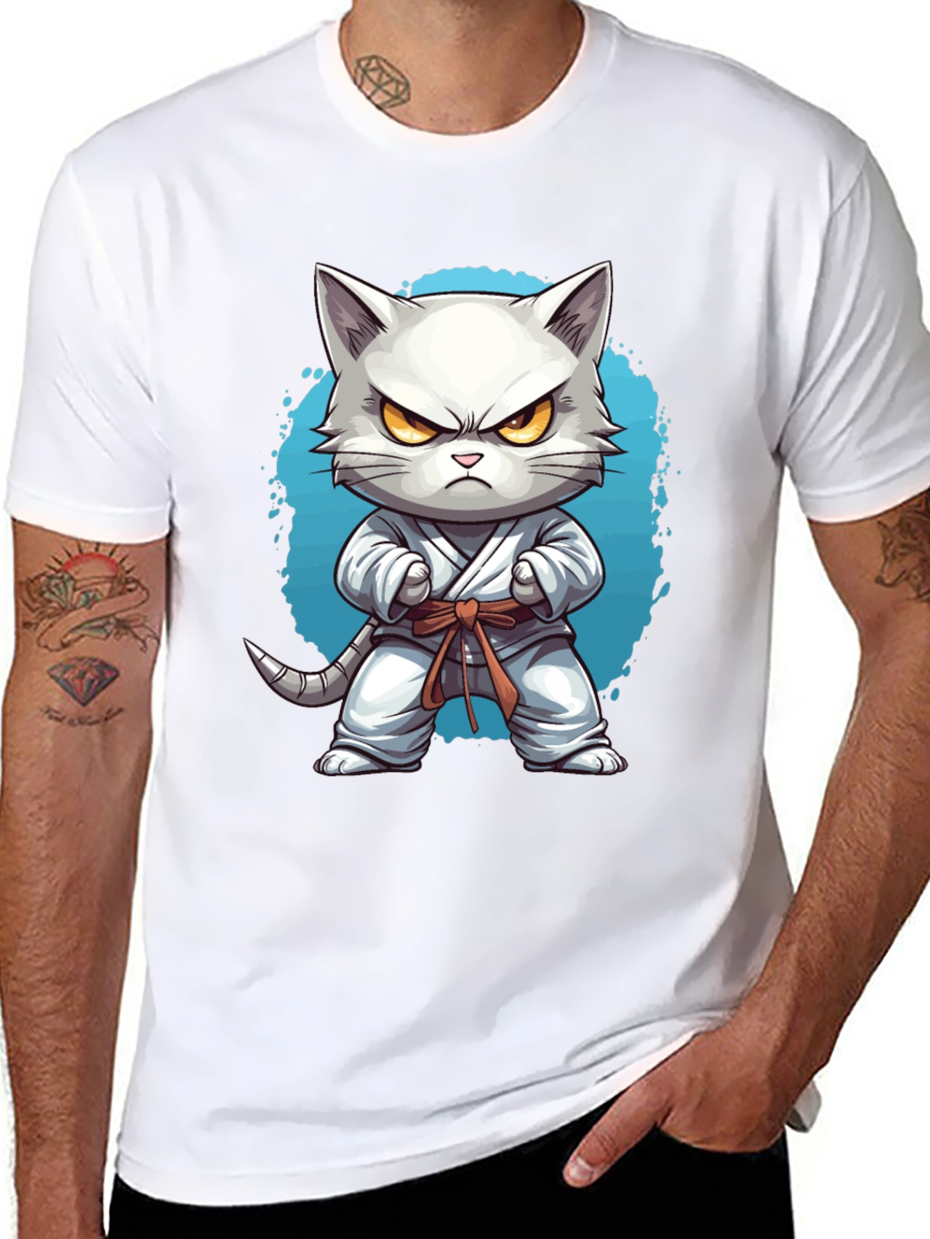 Karate Cat T-Shirt - Funny Feline Martial Arts Tee