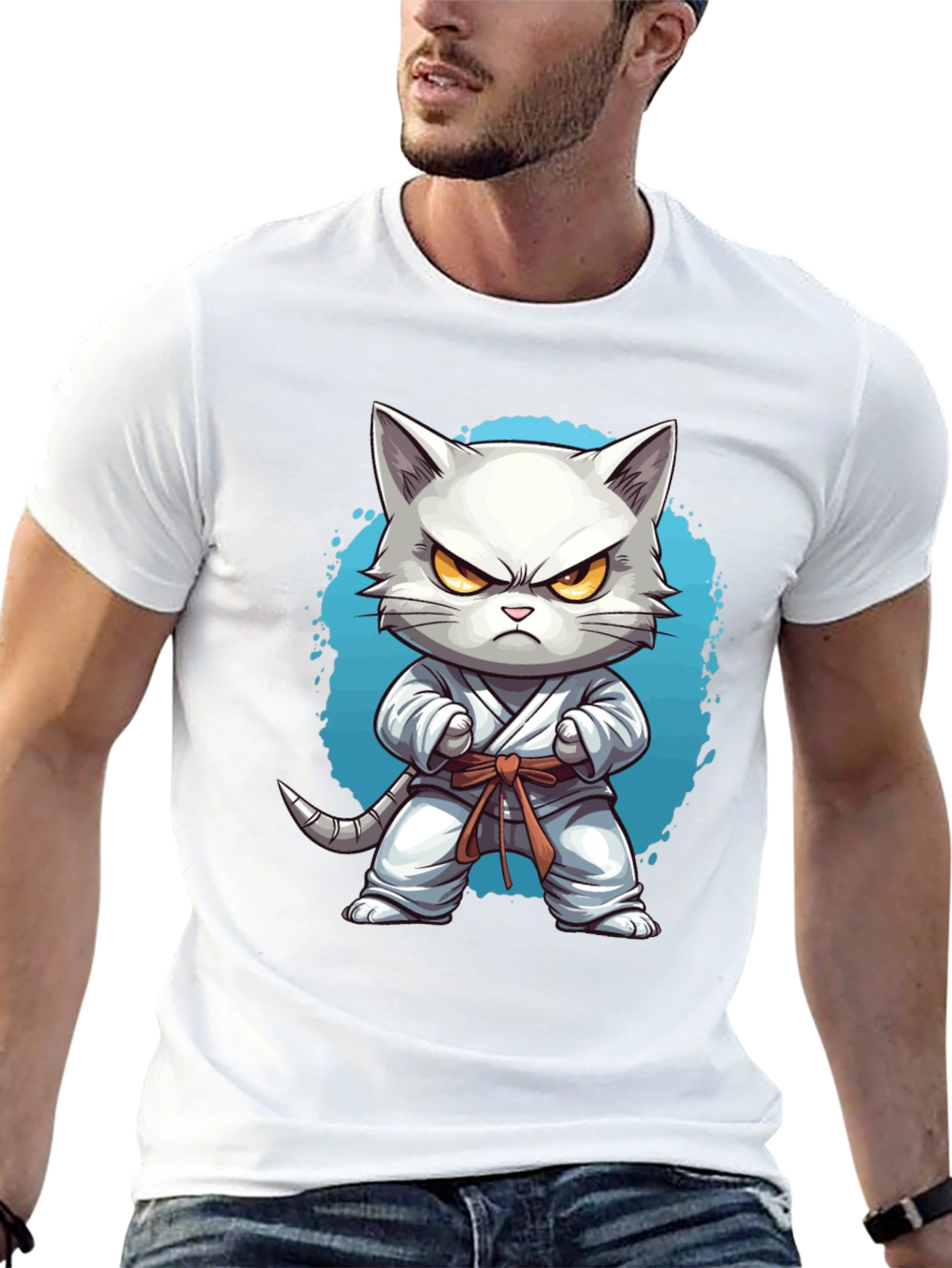 Karate Cat T-Shirt - Funny Feline Martial Arts Tee