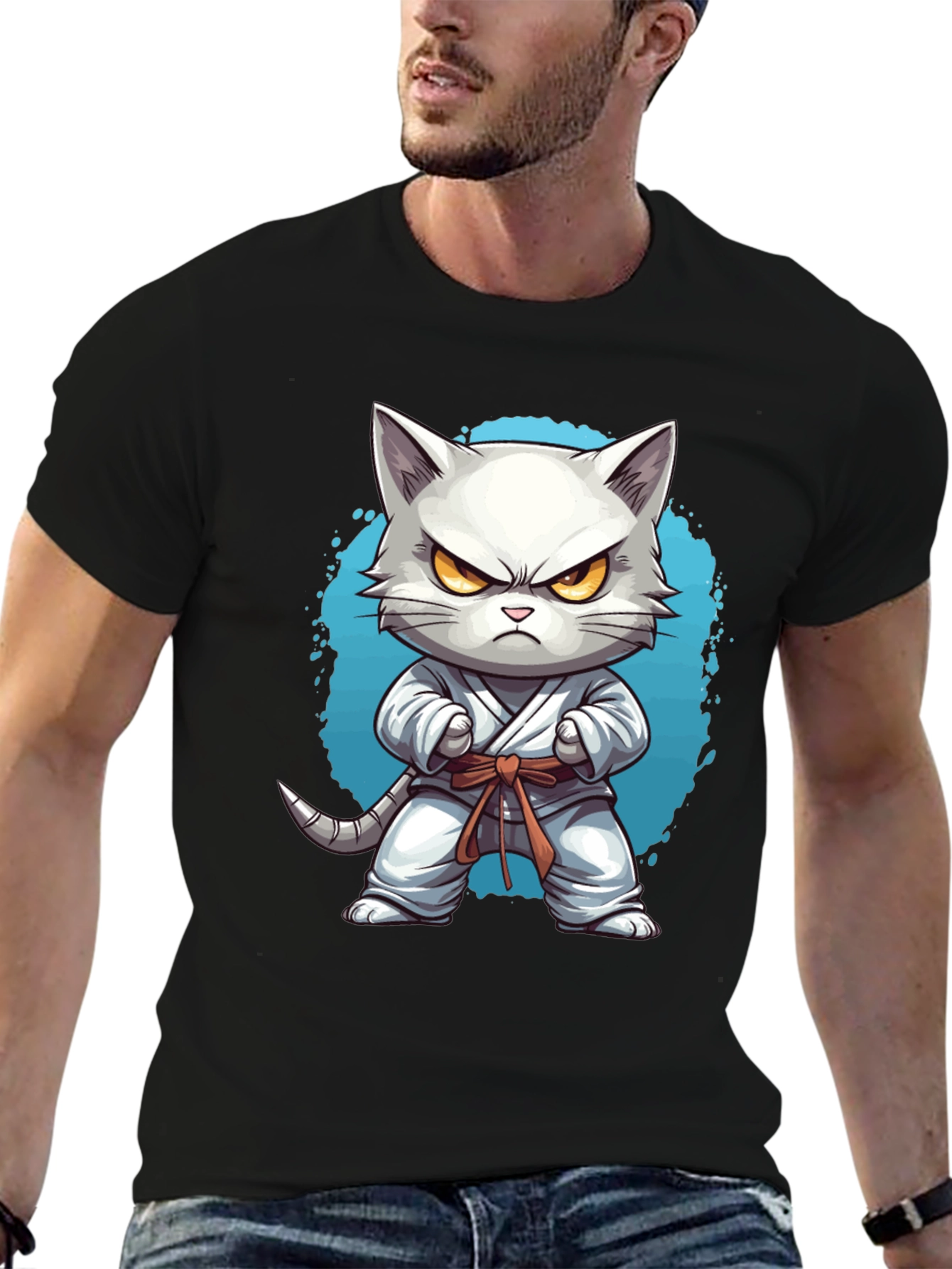 Karate Cat T-Shirt - Funny Feline Martial Arts Tee