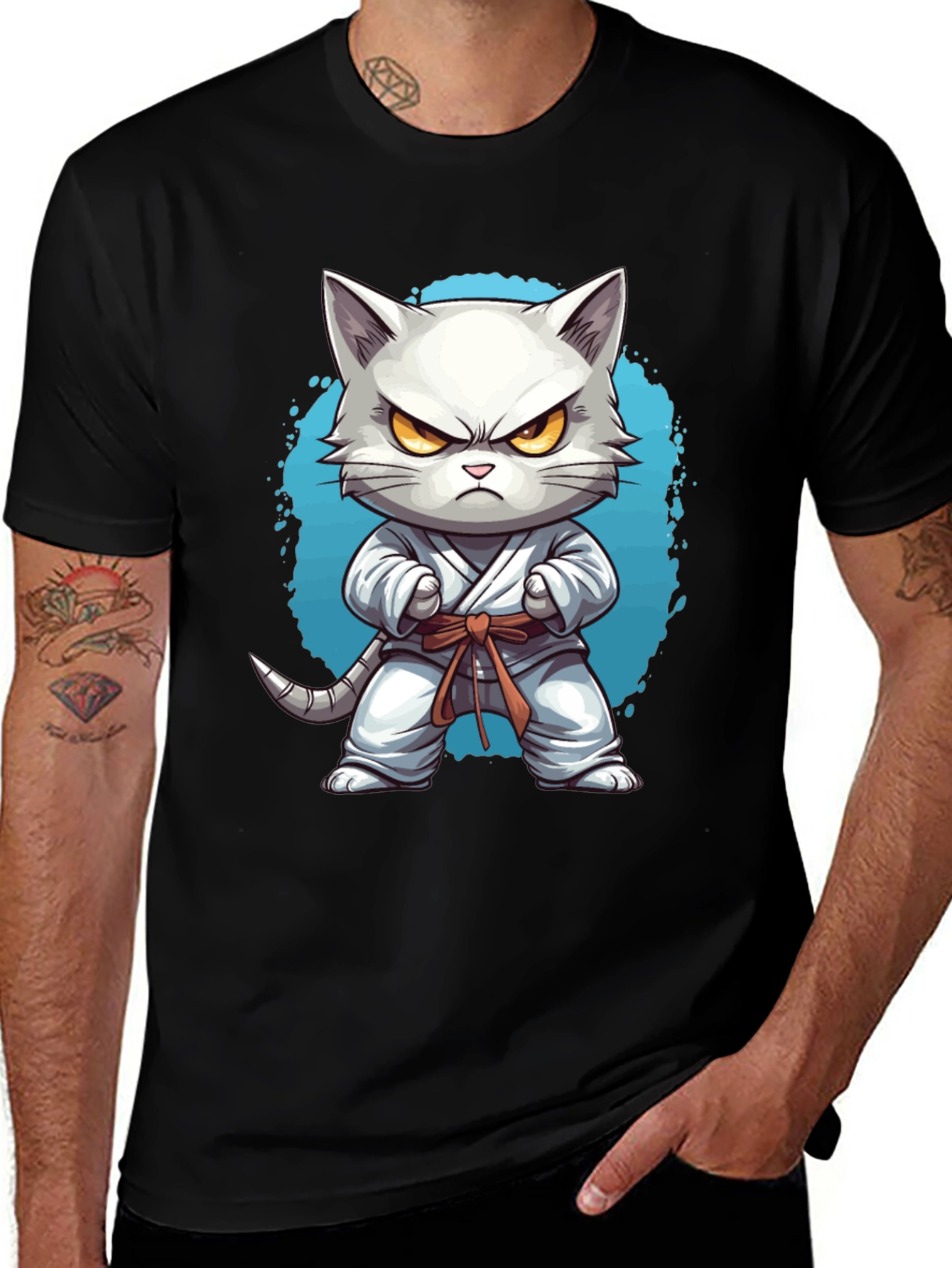 Karate Cat T-Shirt - Funny Feline Martial Arts Tee