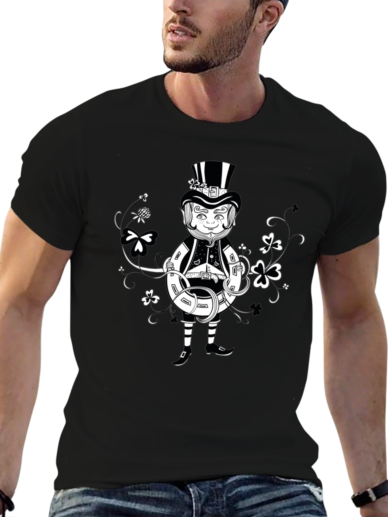 Lucky Leprechaun Black T-Shirt